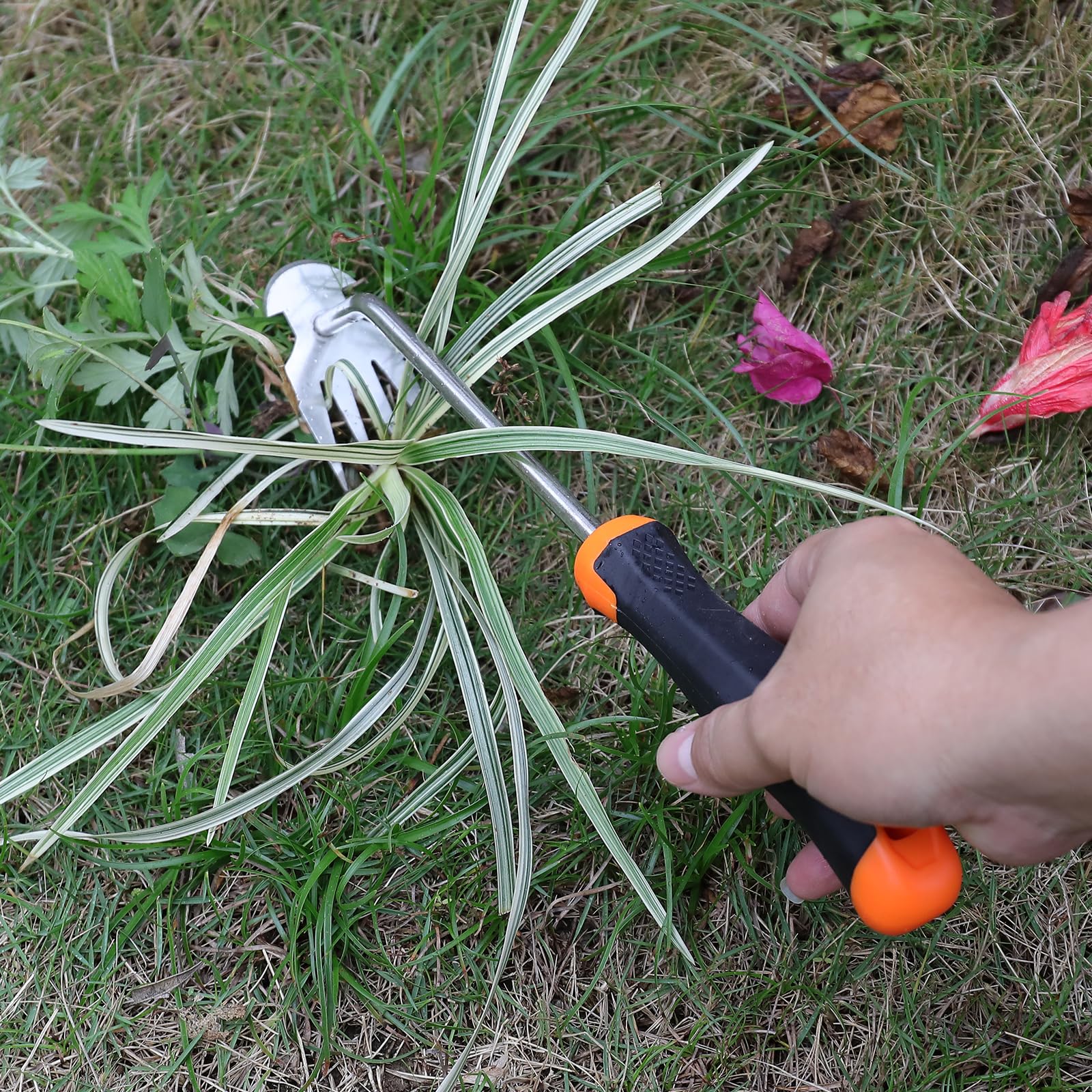 SIXCAR Weed Puller Tool,Portable Garden Weeder Tool,2024 New Gardening Weeding Tools,for Hand Weeder Puller for Vegetable Gardening Backyard Farm Planting & Uprooting Weeding Tool (Rubber Handle)