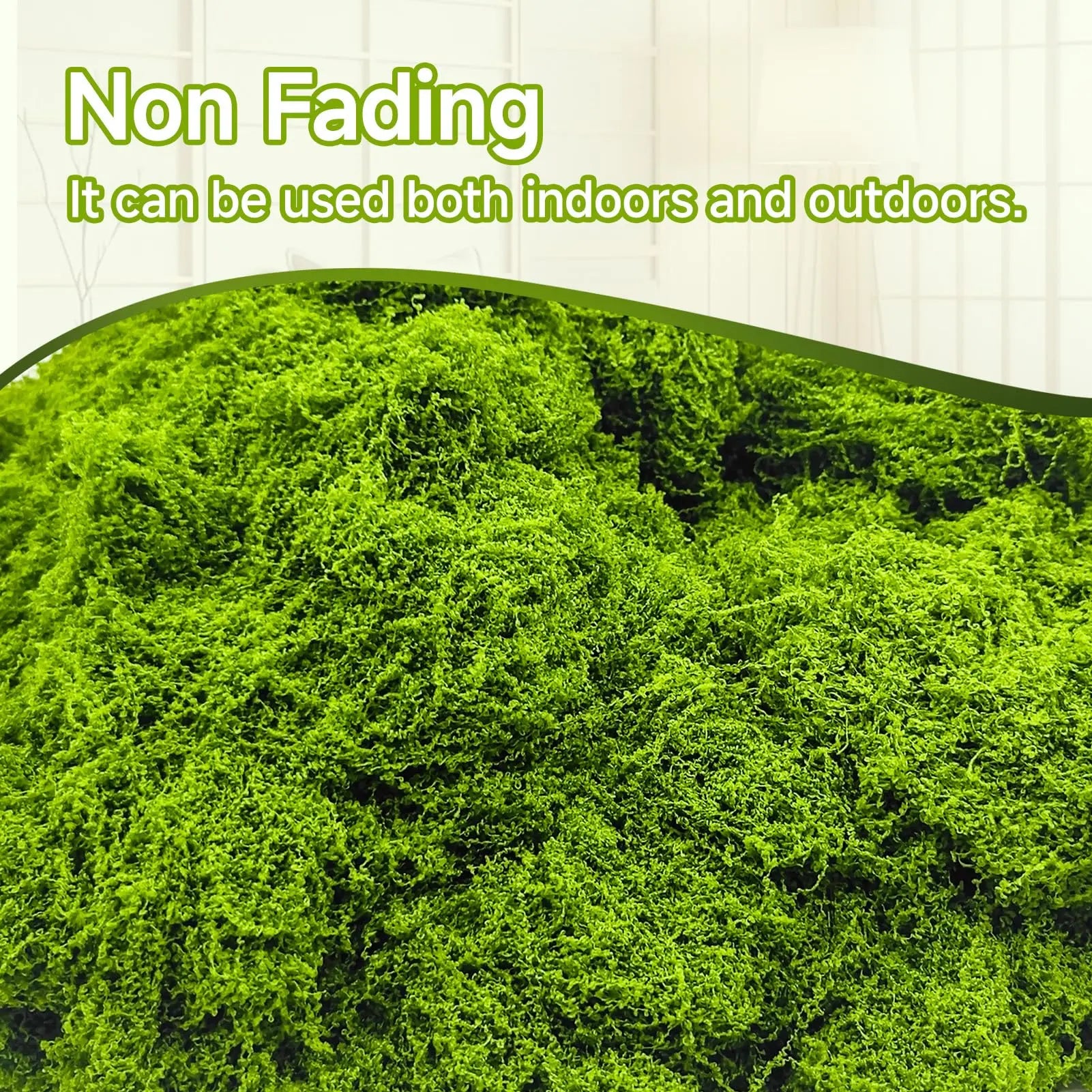 Aspamms Fake Green Moss for Potted Plants Indoor, 5.3oz Artificial Moss for Crafts, Faux Moss Decor for Fairy Garden, DIY Decorative, Model Making, Walls, Glass Containers, Home