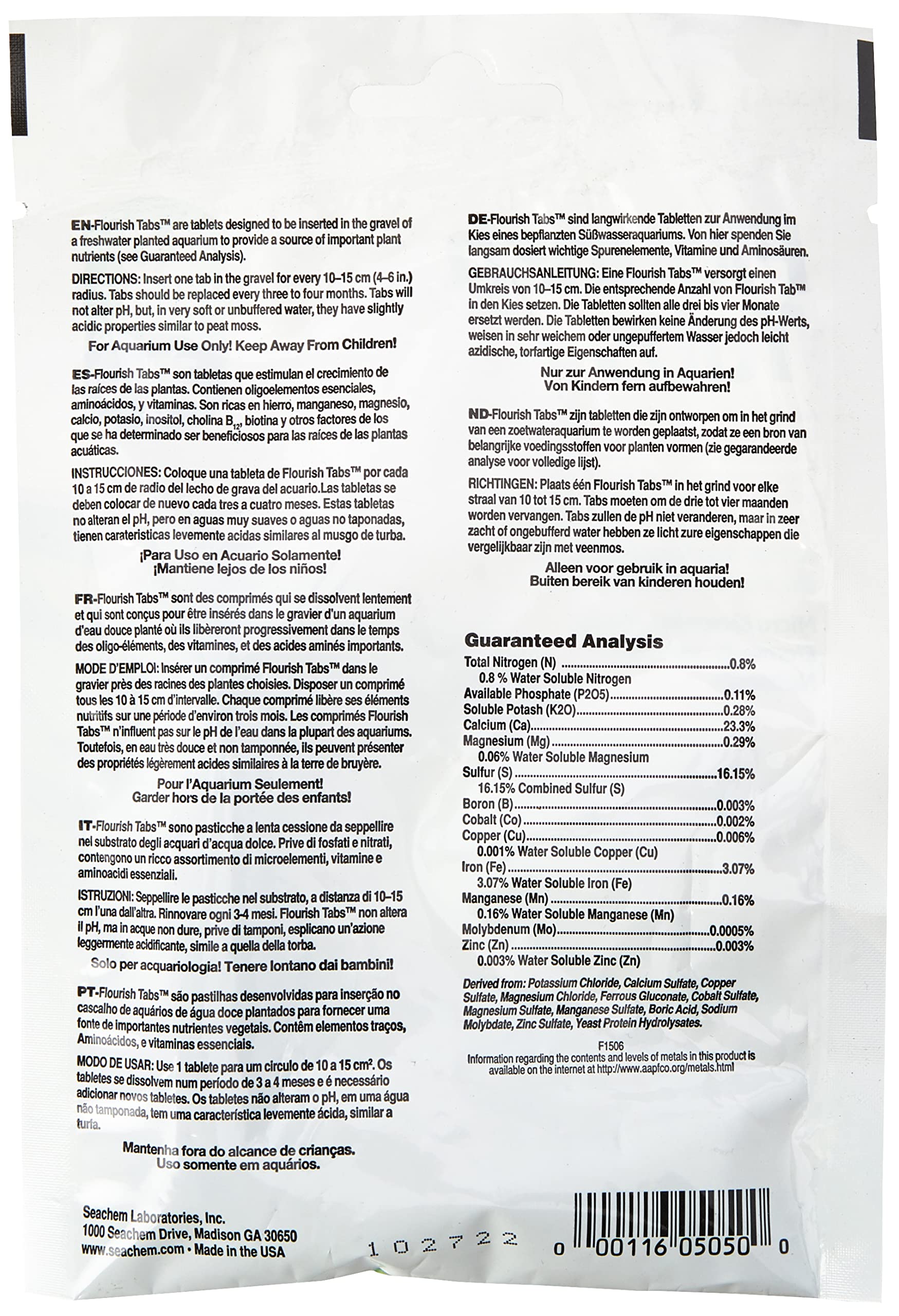 Seachem Flourish Tabs Growth Supplement - Aquatic Plant Stimulant 10 ct