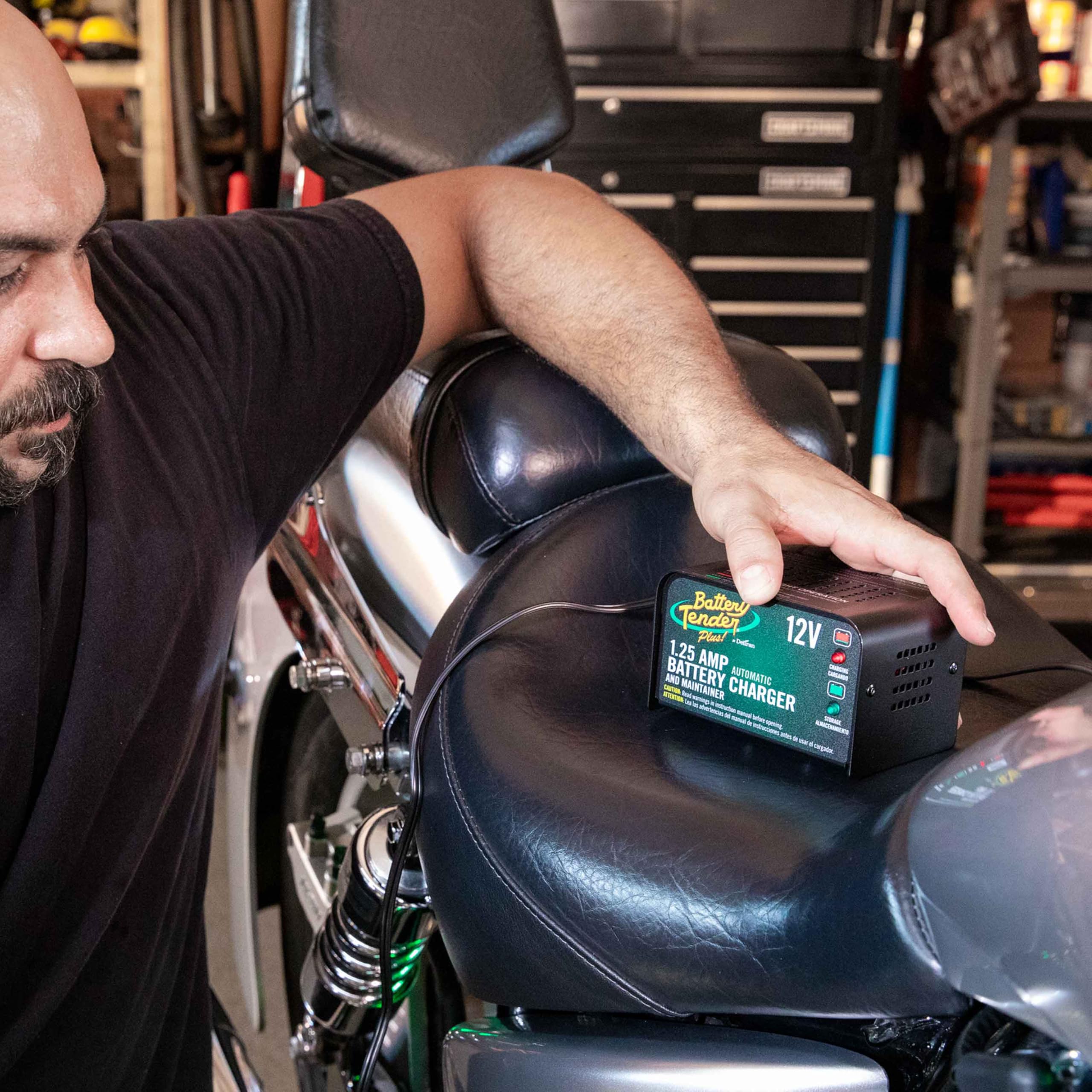 Battery Tender Plus 12V 1.25 AMP Car & Motorcycle Battery Charger and Maintainer, Float Charge for Automotive, and ATVs - Smarter Than a Trickle Charger