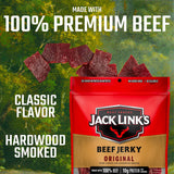 Jack Link's Beef Jerky, Original – Great Everyday Snack, 10g of Protein and 80 Calories, Made with 100% Beef – 96% Fat Free, No Added MSG** – 9 Oz. (Pack of 2)