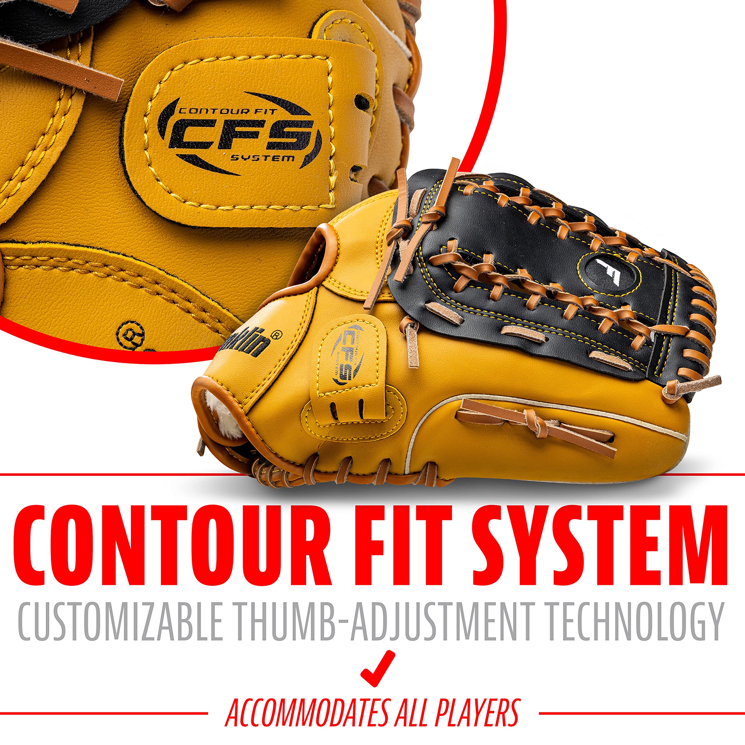 Franklin Sports Baseball and Softball Glove - Fieldmaster Adult + Youth Baseball Gloves - Men's + Women's Infield + Outfield Mitt - Right Hand Throw - 12"
