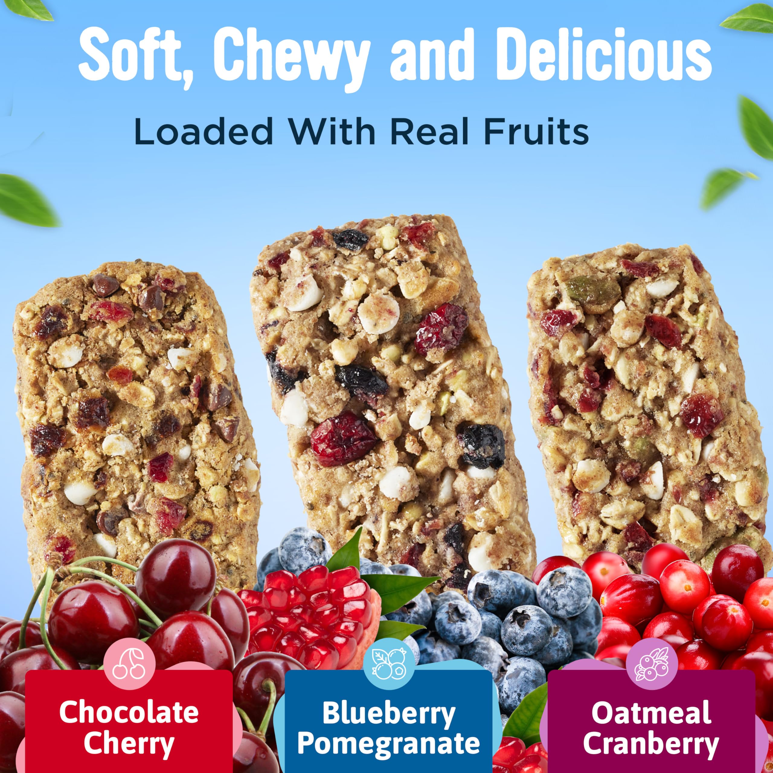 Cooper Street Granola Bakes (36 Count) – Soft and Chewy Breakfast Granola Bars Variety Pack – Nut, Dairy & Soy Free – Individually Wrapped Healthy Snacks for Kids, School, Work, Hiking & On-the-Go
