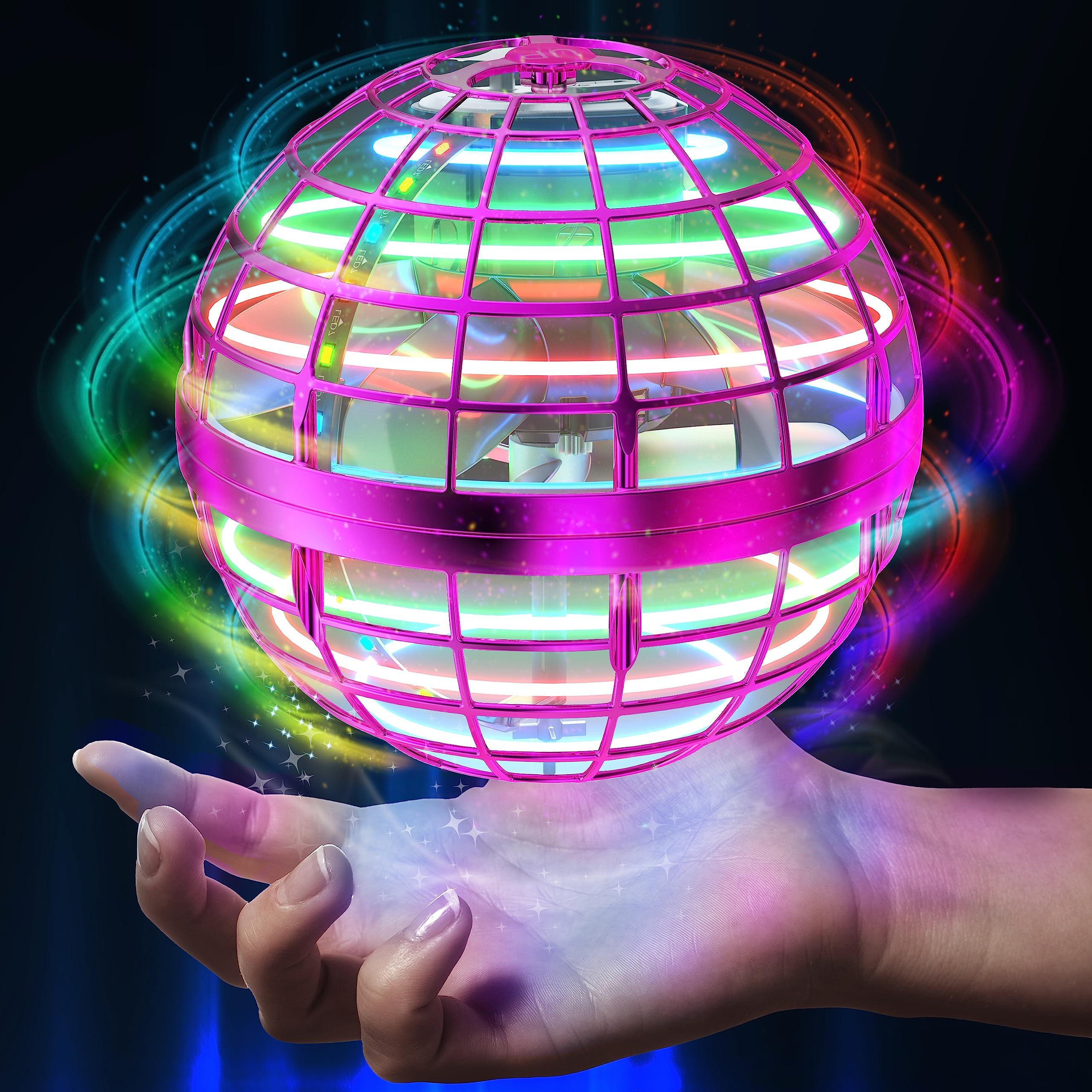 AMERFIST 2024 Flying Orb Ball Toy,Cosmic Globe Boomerang Hover Ball Galactic Fidget Spinner, Hand Drone Orbit, Cool Toys Gift for 6 7 8 9 10+ Year Old Boys Girls Teens Outdoor Toys(Blue)