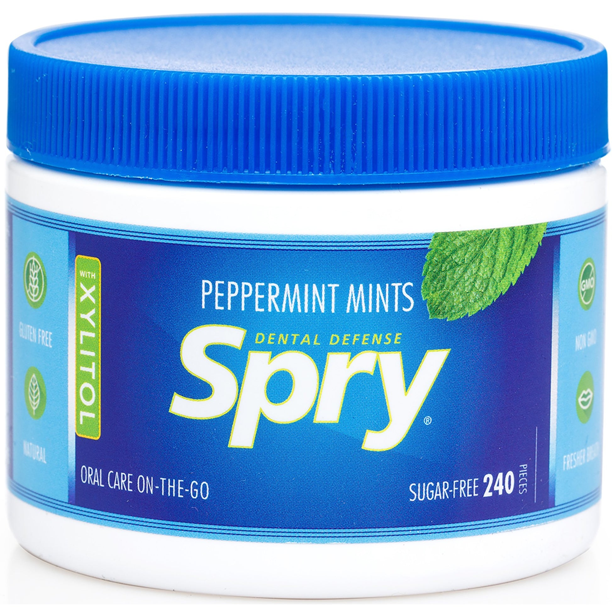 Spry Xylitol Peppermint Sugar Free Candy - Promote Oral Health, Increase Saliva Production, Stop Bad Breath, Non-GMO, Gluten-Free, 240 Count (Pack of 1)
