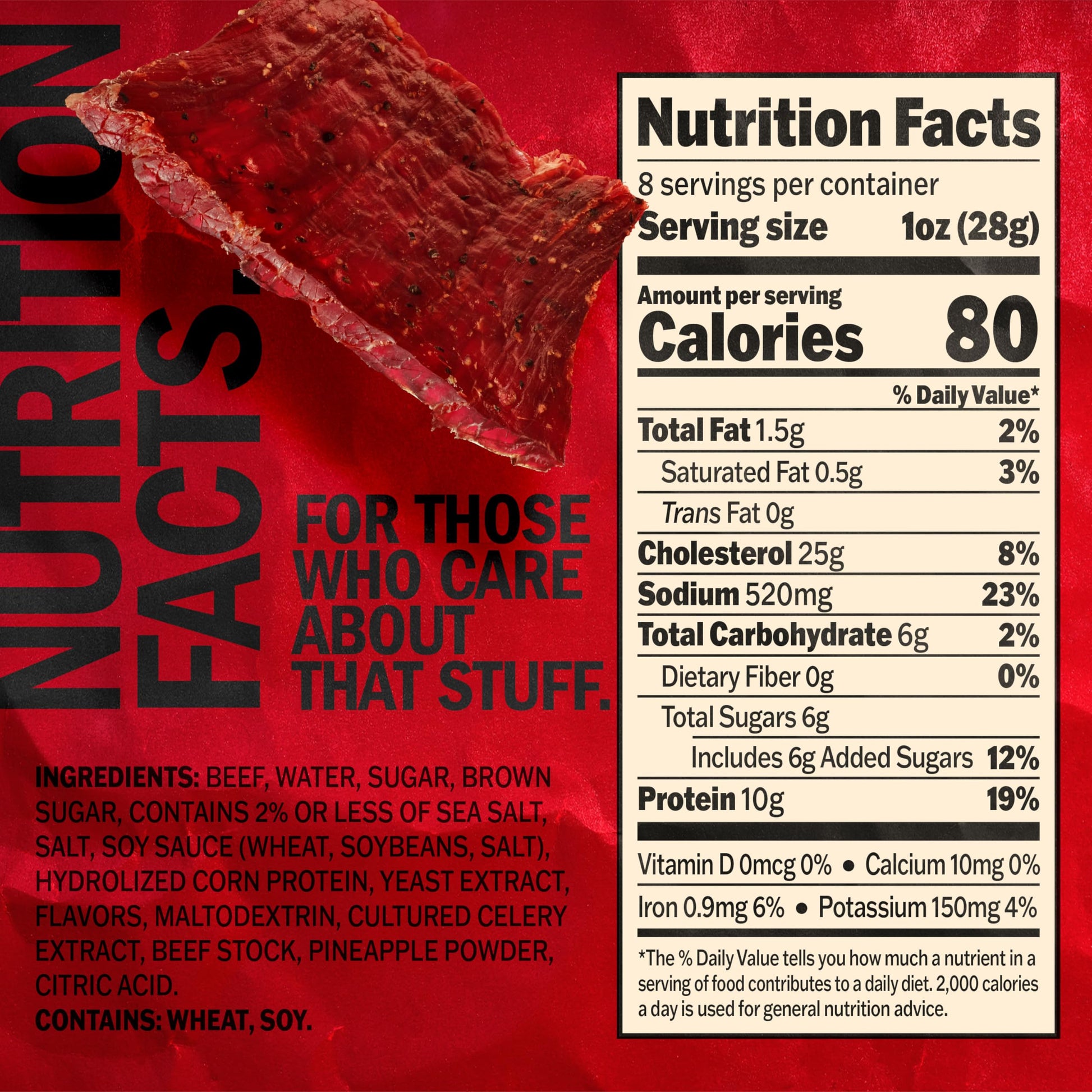 Jack Link's Beef Jerky, Original, Half Pounder Large Jerky Bag - Flavorful Meat Snack, Ready to Eat Protein Snacks with 10g of Protein per Serving, Made with 100% Beef