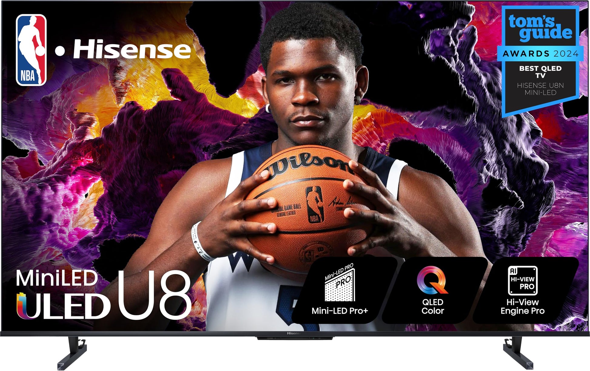 Hisense U8 Series 65U8N 65-Inch ULED 4K Smart TV | Mini-LED Pro | QLED | 3000 Nits | 144Hz | Motion Rate 480 | Dolby Vision IQ · Atmos | Full Array Local Dimming | 2.1.2 Ch Surround Sound | Google TV