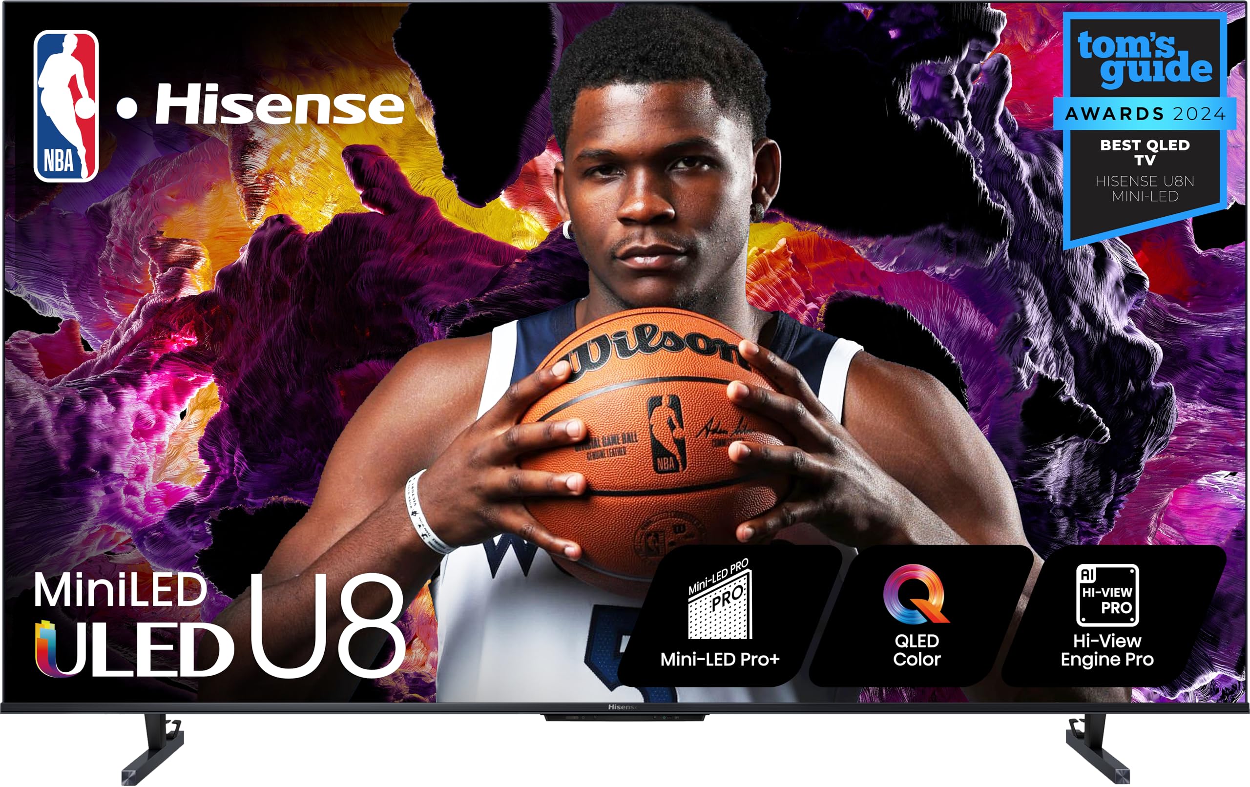 Hisense U8 Series 65U8N 65-Inch ULED 4K Smart TV | Mini-LED Pro | QLED | 3000 Nits | 144Hz | Motion Rate 480 | Dolby Vision IQ · Atmos | Full Array Local Dimming | 2.1.2 Ch Surround Sound | Google TV