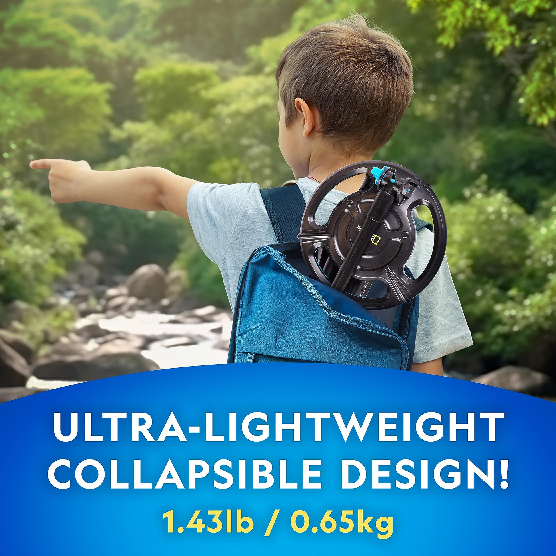 National Geographic Starter Metal Detector Kit for Kids - Kids Metal Detector with 7.4" Waterproof Coil & Trowel, Lightweight Gold Detector, Beach Detecting, Gift for Boys & Girls