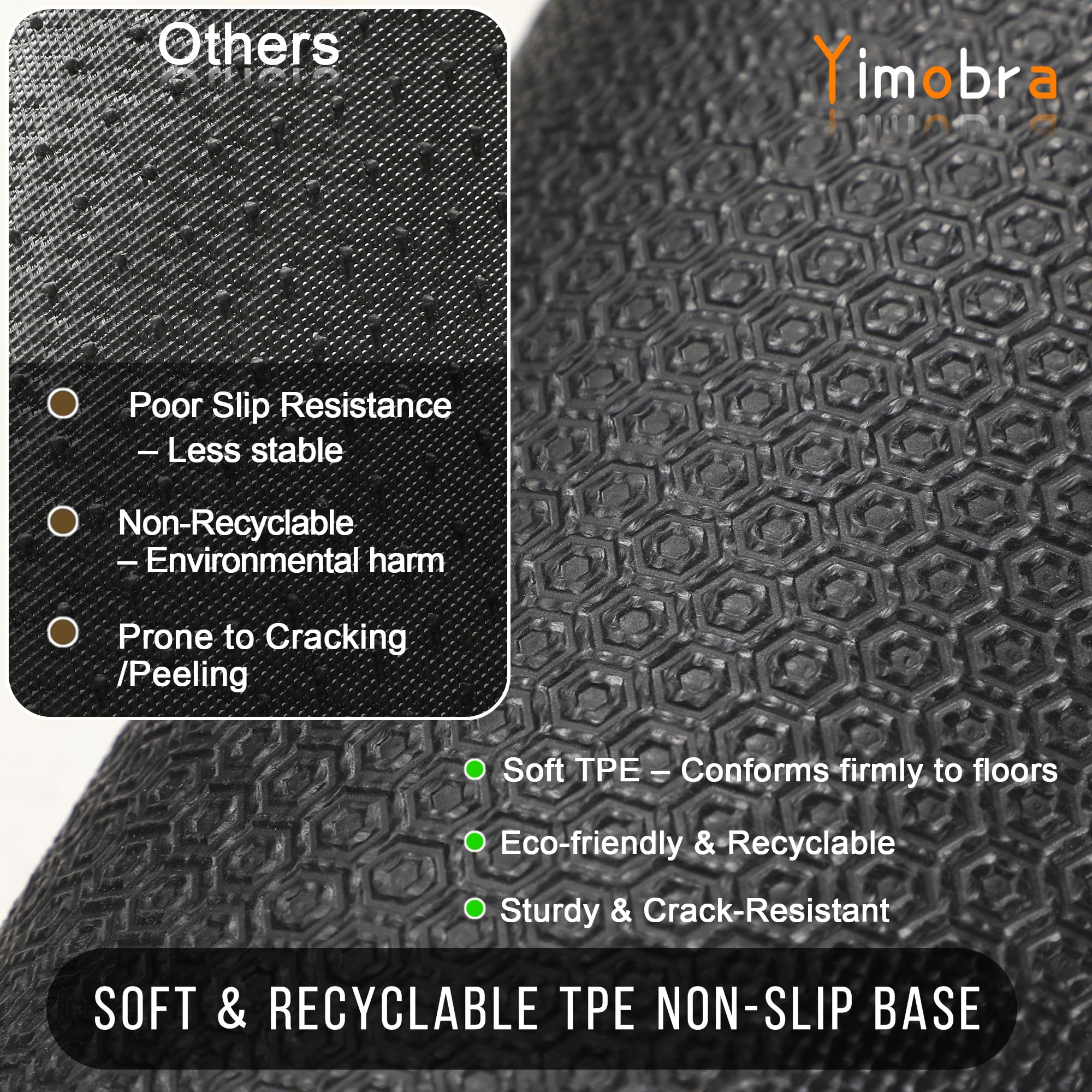 Yimobra Welcome Mat Outdoor Indoor 29.5x17, All-Weather Waterproof Front Door Mat Outside Entrance, Non-Slip Low Profile Porch Patio Doormat, Black