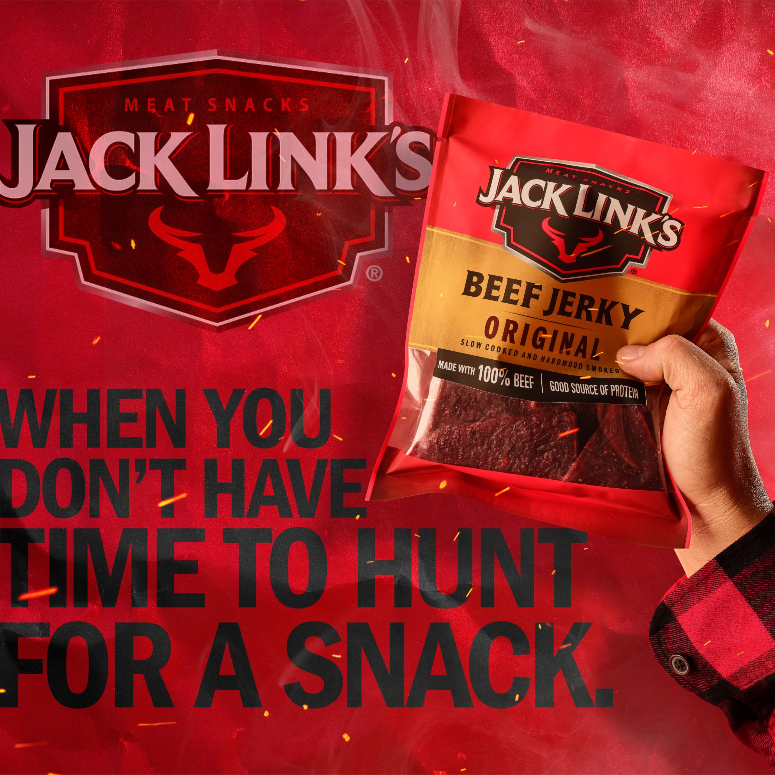 Jack Link's Beef Jerky, Original, Half Pounder Large Jerky Bag - Flavorful Meat Snack, Ready to Eat Protein Snacks with 10g of Protein per Serving, Made with 100% Beef