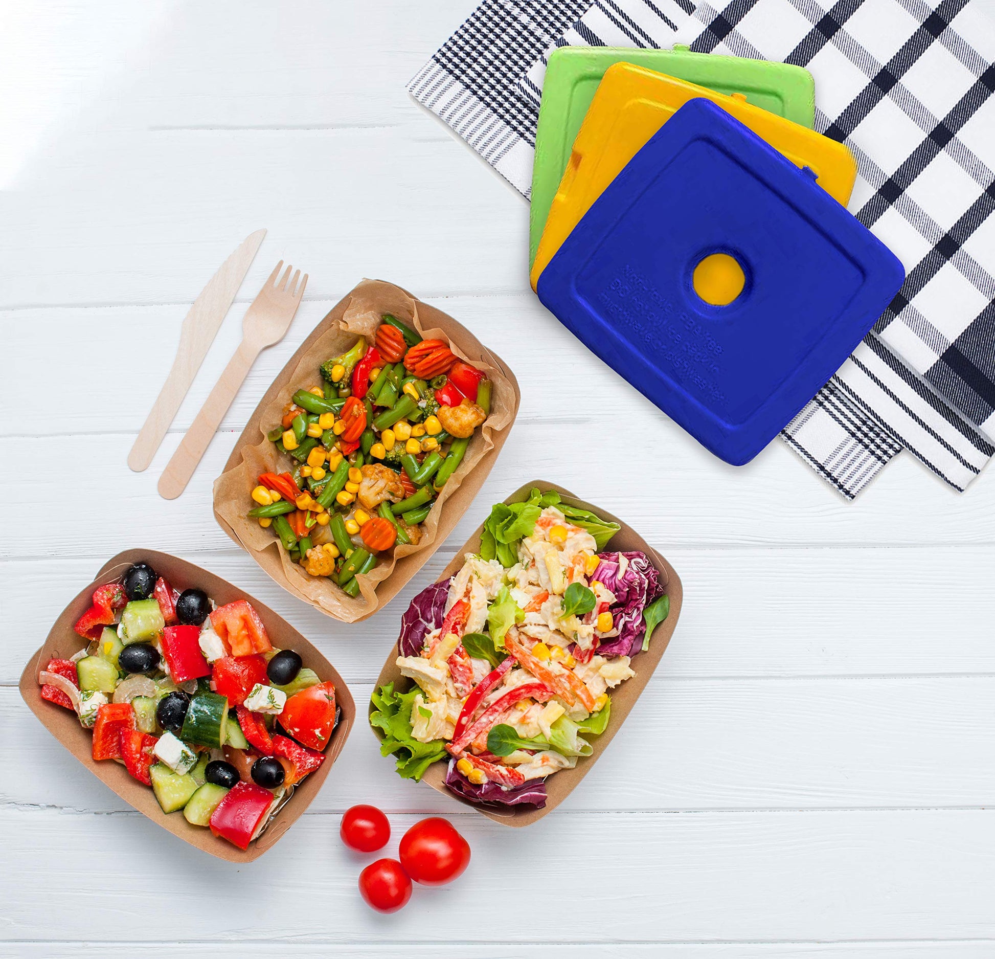 Healthy Packers Ice Packs for Lunch Bags - Freezer Packs - Original Cool Pack | Slim & Long-Lasting Reusable Ice Pack for Lunch Box and Cooler Bag (Set of 10)