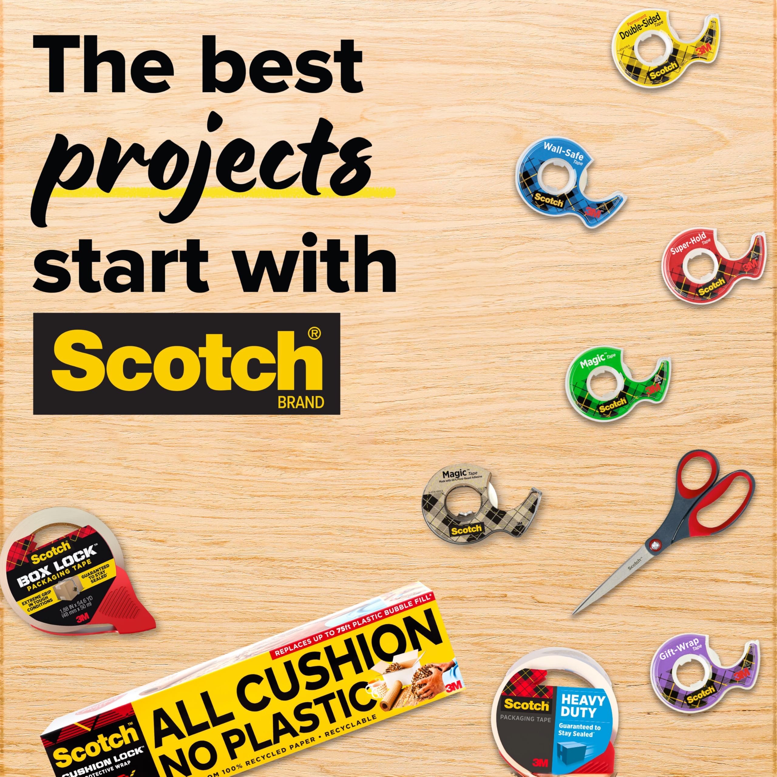 Scotch Desktop Klebefilmabroller, schwarz, zweifarbig, 1 Spender/Packung (C60-BK)