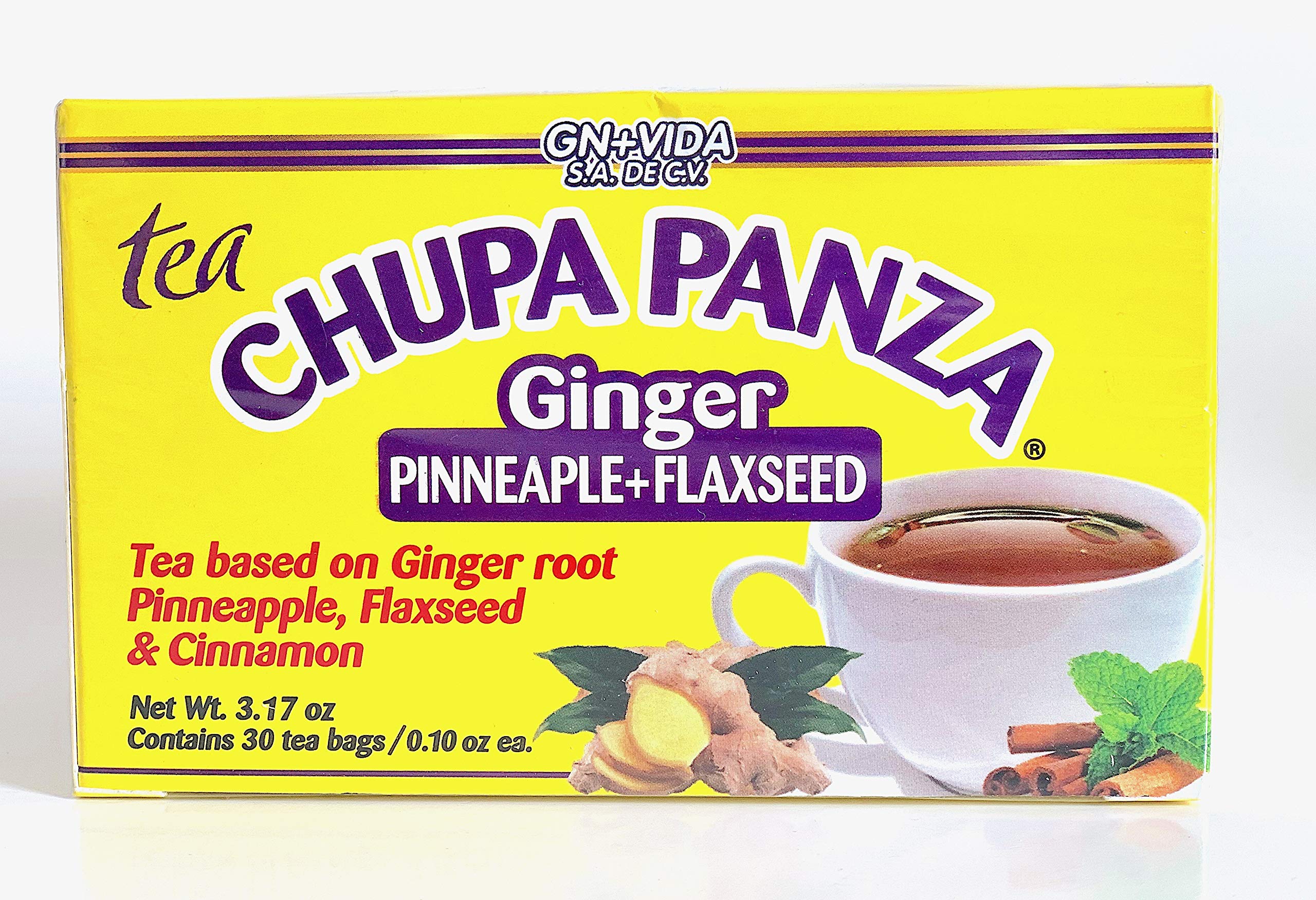 Tee CHUPA Panza, Tee auf Ingwerbasis, Ananas, Leinsamen und Zimt (30 Teebeutel à 3 g)
