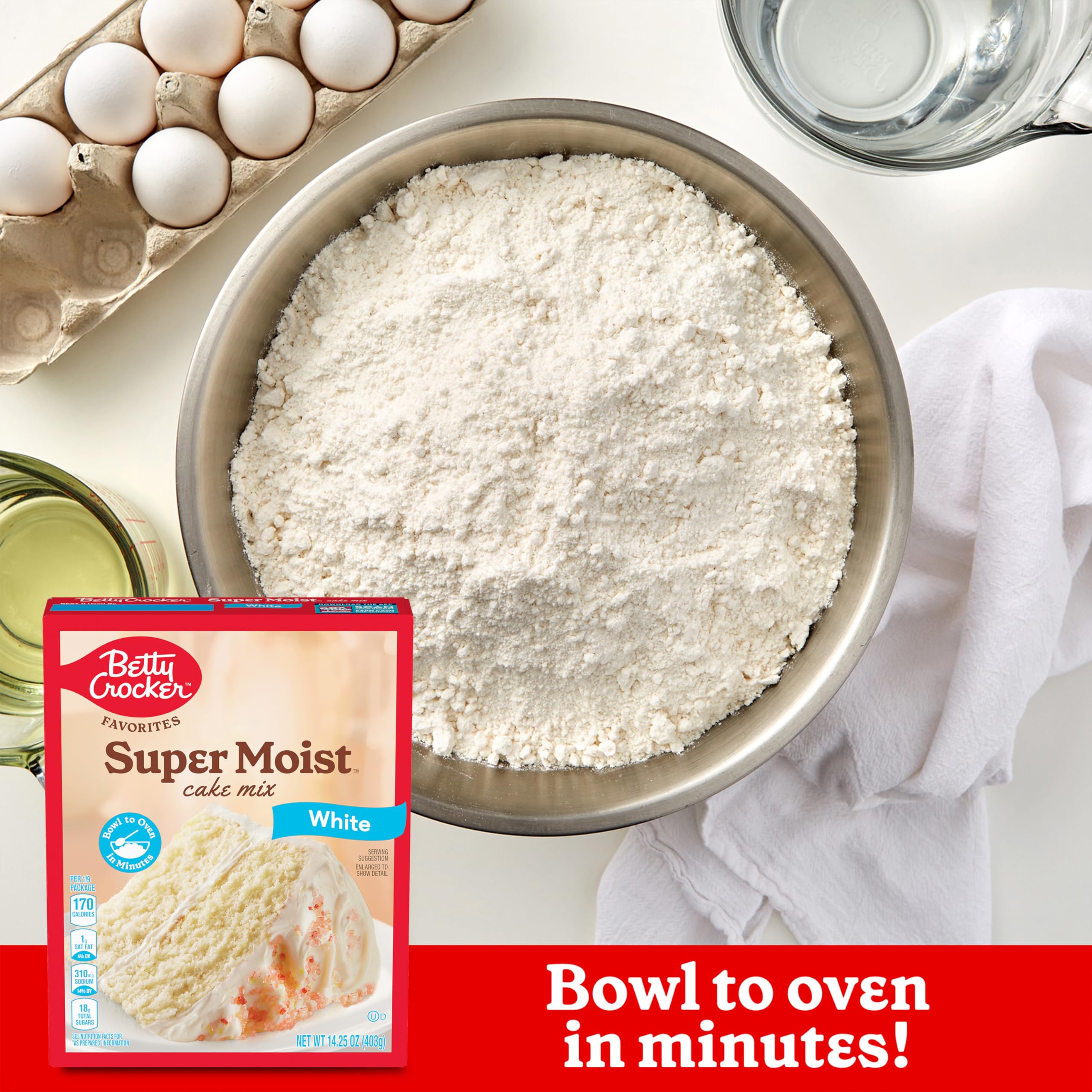 Betty Crocker Favorites Super Moist White Cake Mix, Holiday Baking, 14.25 oz