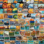 156 Pcs National Parks Sticker Pack, Outdoor Nature Camping Hiking Inspired Waterproof Vinyl Decals for Water Bottles Laptop Car, Travel Adventure Partks Sticker