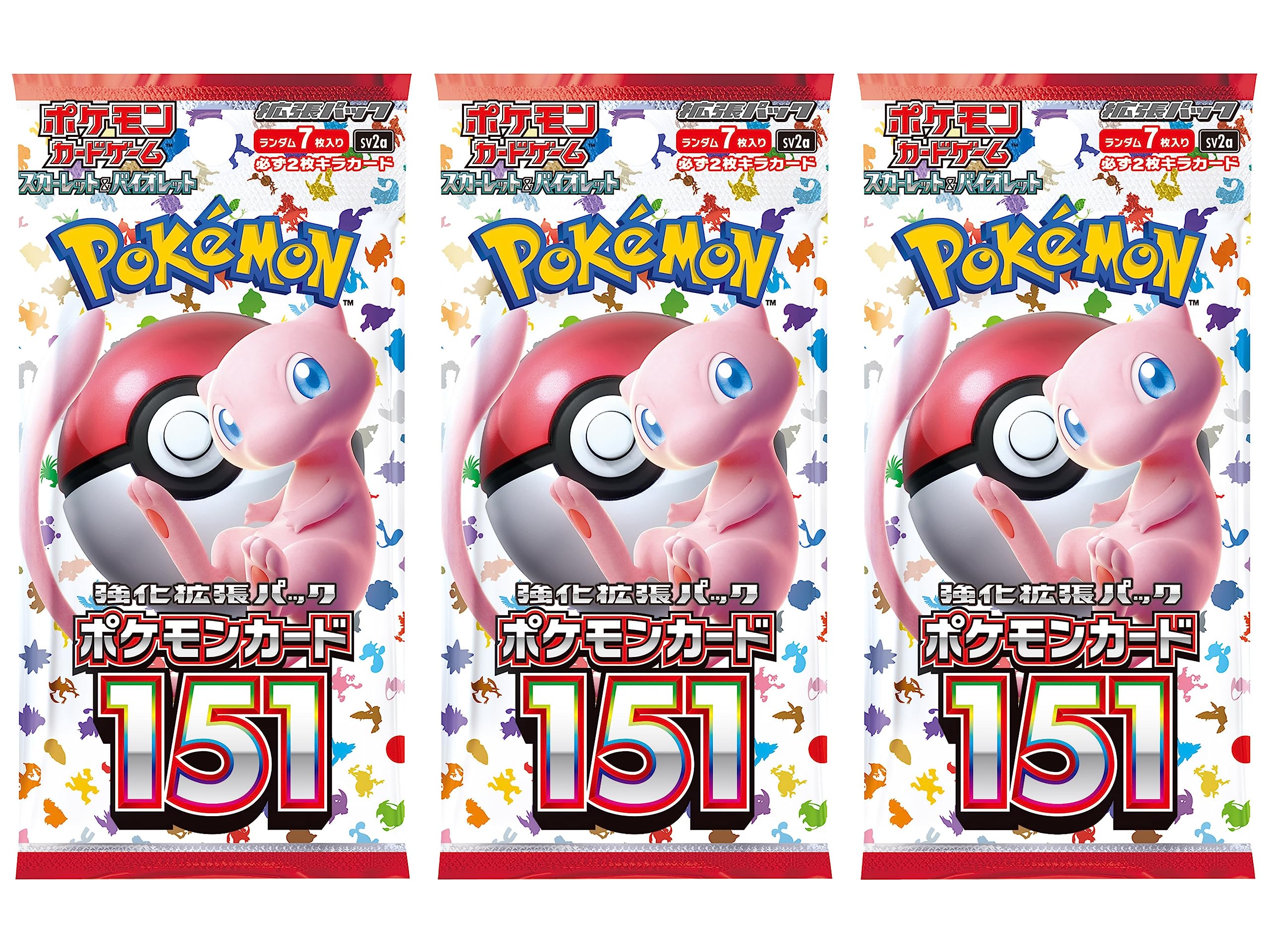 (3 Packs) Pokemon Card Game Japanese 151 SV2a Booster Pack (7 Cards Per Pack)