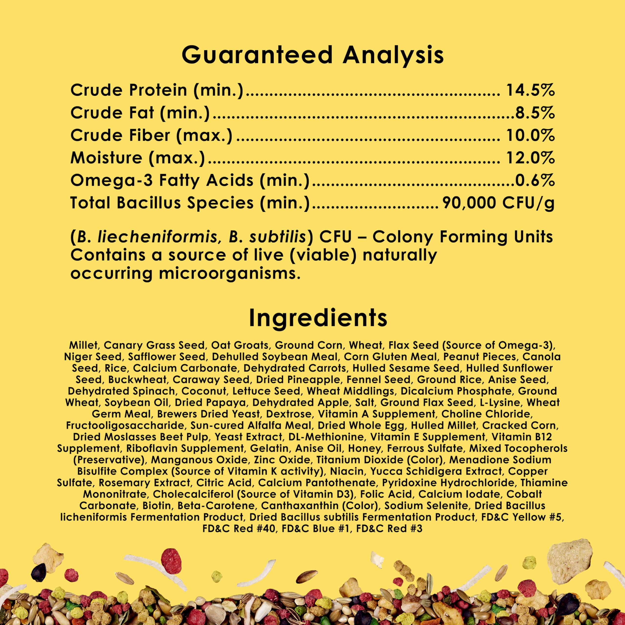 Kaytee Fiesta Parakeet Food, Nutritious and Fun Blend, Supports Skin, Feather, Digestion, Brain and Heart Health, 2 pounds