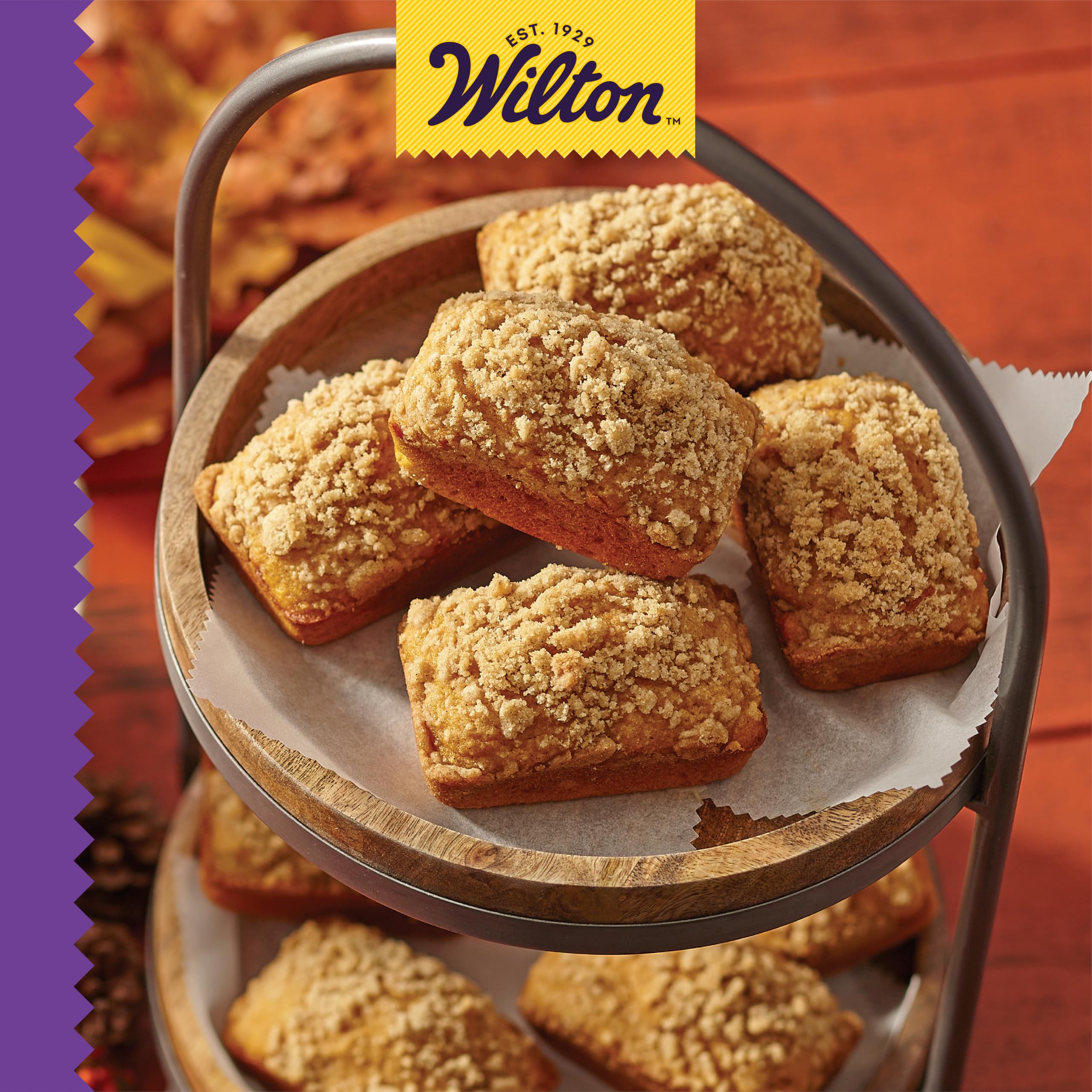Wilton Gold Premium Non-Stick Warp-Resistant Bakeware, Made without PFAs, Mini Loaf Pan, 8-cavity, 15 x 10 x 1.5 in, Packaging May Vary