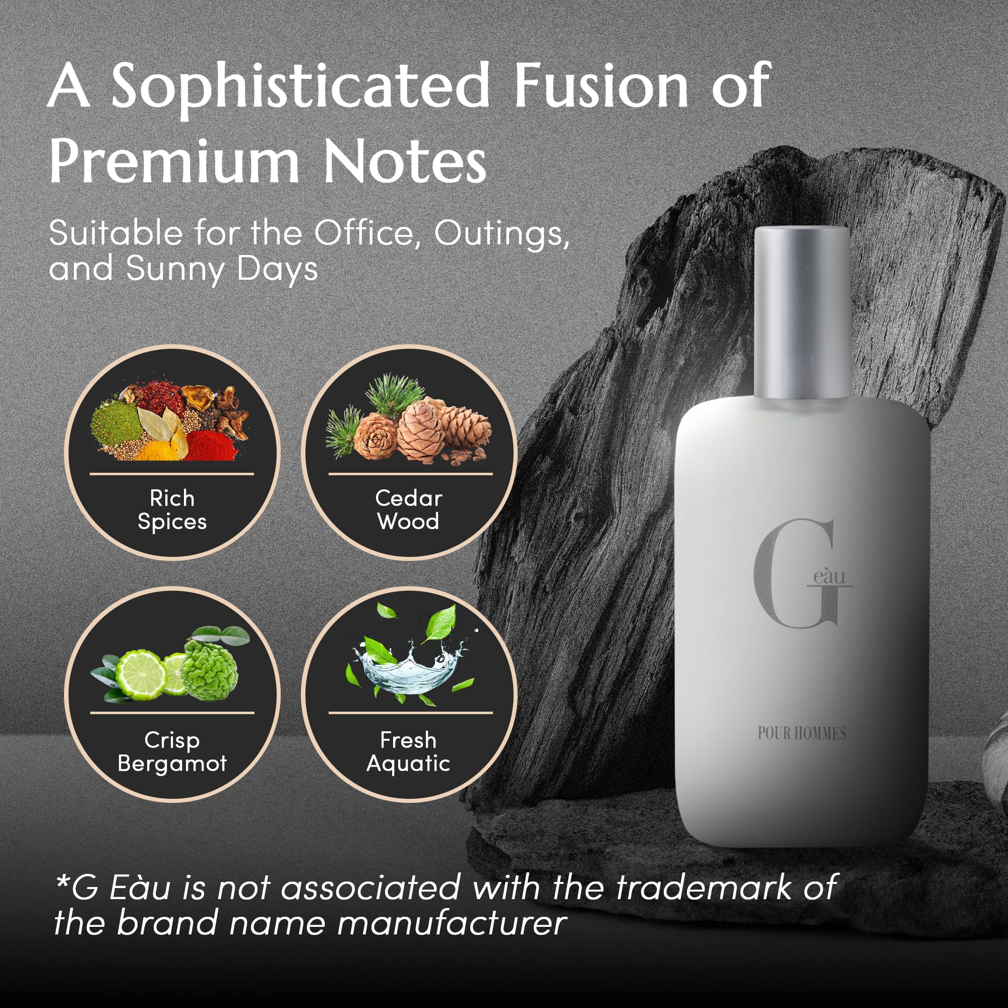 PB ParfumsBelcam G eàu Eau de Toilette Perfume Spray for Men - 3.4 Fl Oz Affordable Long Lasting Cologne, Modern Masculine Scent with Woody Citrus Fragrance Made with Premium Oils for All Day Use