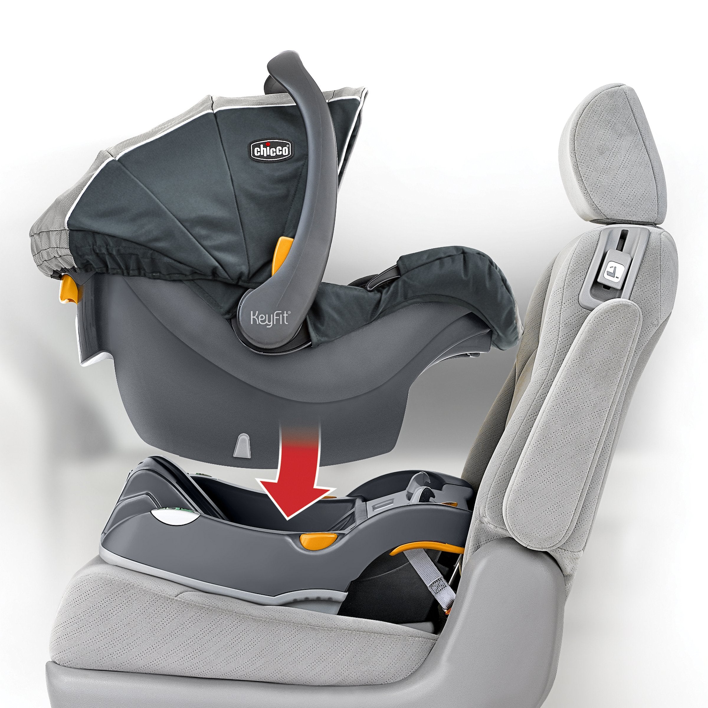 Chicco KeyFit Infant Car Seat Base, Stay-in-Car Base, Compatible with Chicco KeyFit 30 Car Seats | Anthracite/Grey
