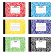 Oxford Jr. Composition Notebooks, Notebooks for School, School Supplies, Half Size, 4-7/8 x 7-1/2 Inches, Wide Ruled Paper, Kids Journal, 80 Sheets, Assorted Primary Covers, 6 Pack (63779)