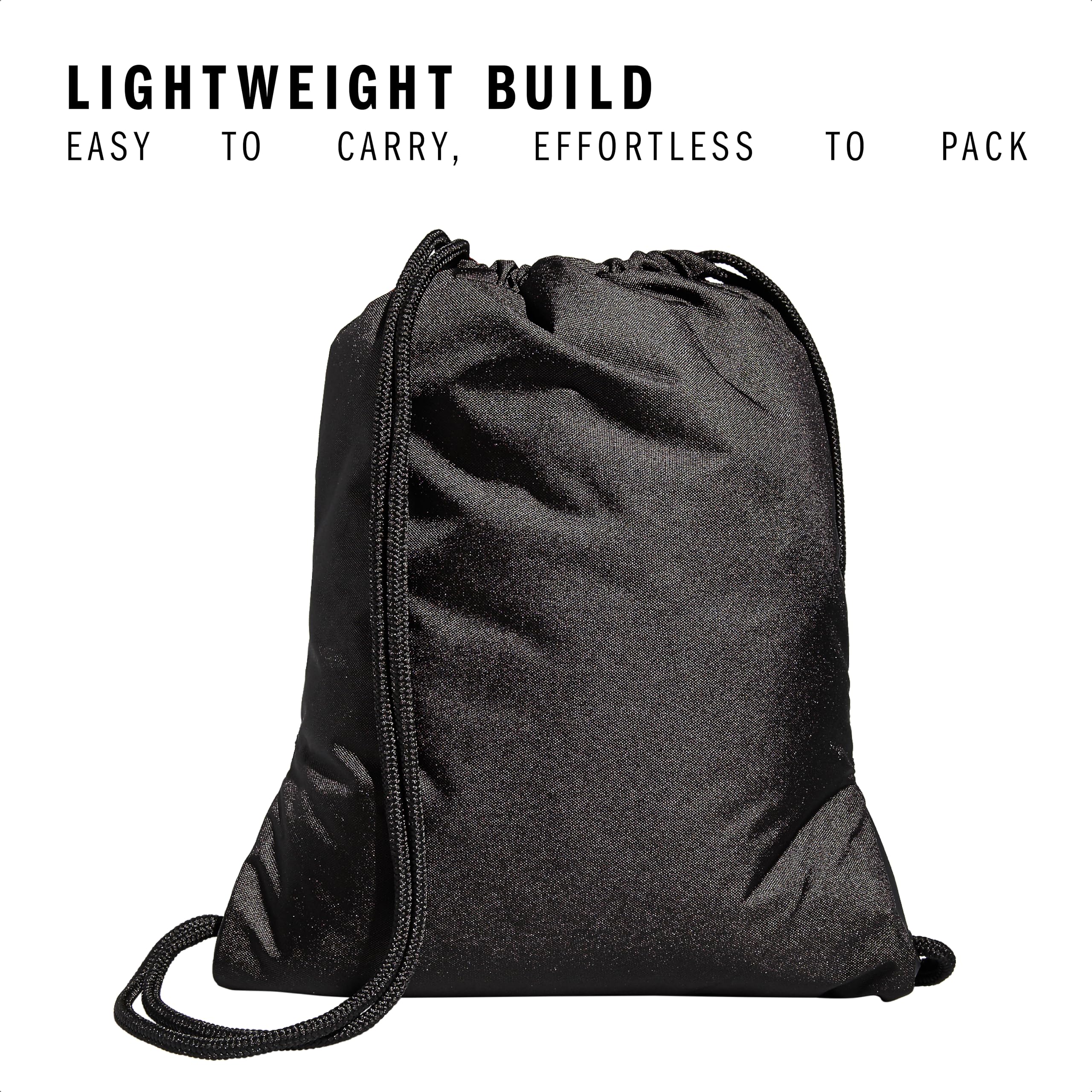 adidas Alliance Sackpack, Drawstring Backpack, Lightweight Small Gym Bag for Women and Men, Black, One Size