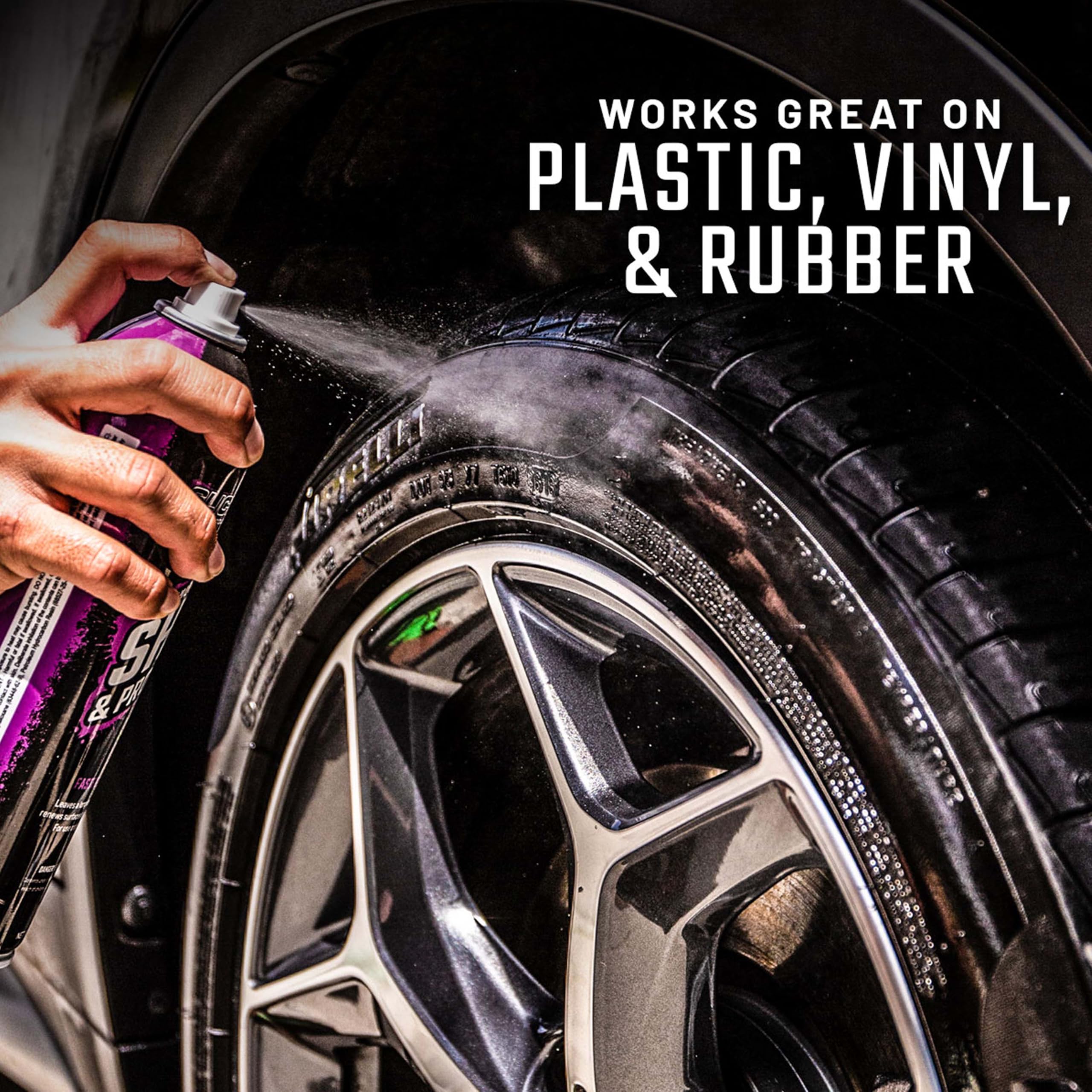 Slick Products Shine & Protectant, Long-Lasting High-Gloss Clear Coat Spray, Renew, Shine, and Protect Plastic, Vinyl, Rubber, Trim, and More