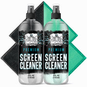 Screen Cleaner Spray Kit | (2X) 4oz Sprayer Bottles + (4X) Microfiber Cleaning Cloth | Smart Phone, Laptop, iPad, iPhone, MacBook, Computer Monitor, TV, Tesla, Touchscreen, Electronic Device Cleaner
