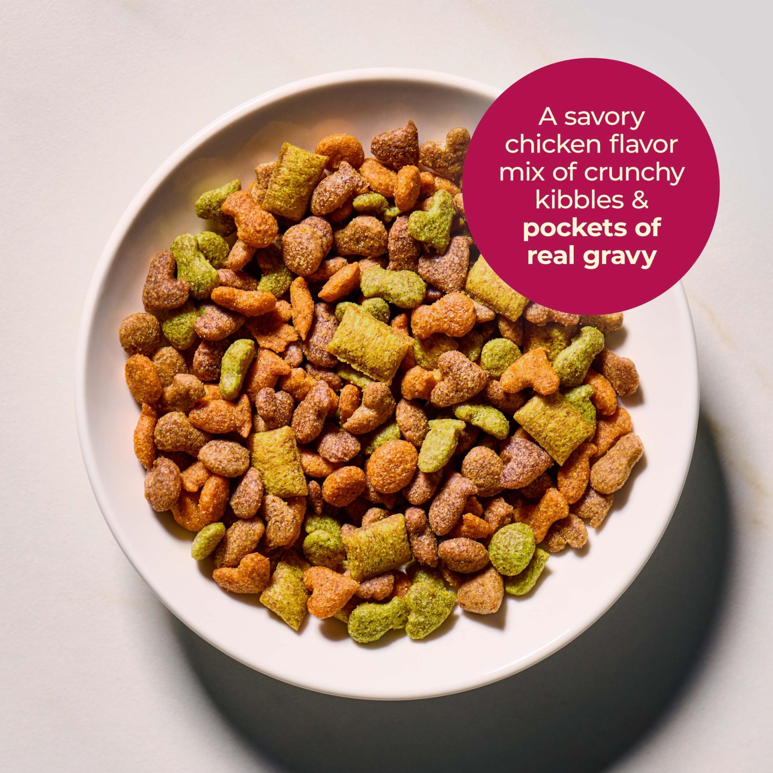 Meow Mix Gravy Bursts Dry Cat Food, Chicken, 3 LB Bag