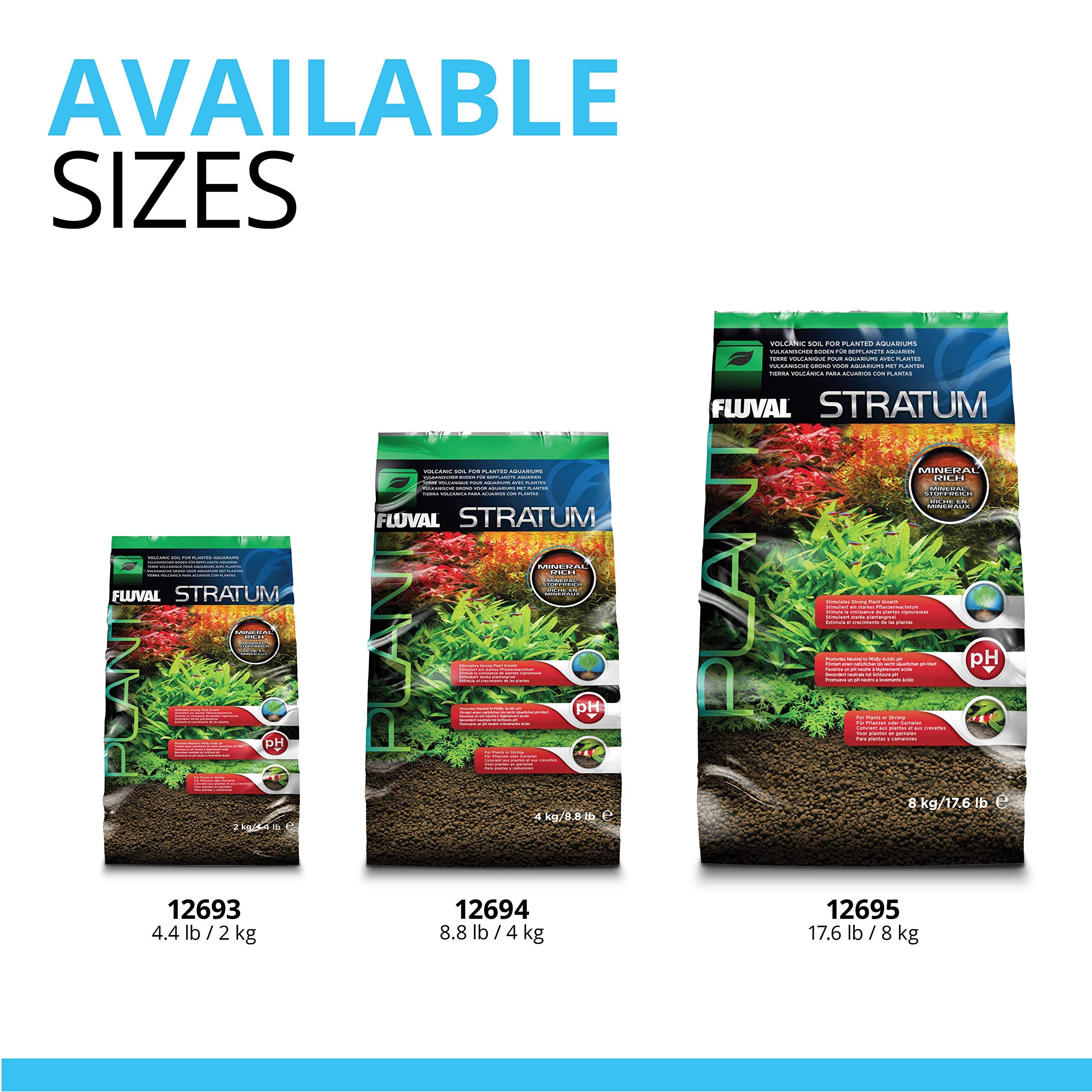 Fluval 12694 Plant and Shrimp Stratum for Freshwater Fish Tanks, 8.8 lbs. – Aquarium Substrate for Strong Plant Growth, Supports Neutral to Slightly Acidic pH