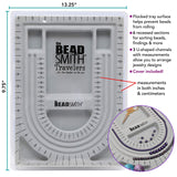 The Beadsmith Bead Board with Cover, Grey Flocked, 3 U-Shaped Channels, 6 Recessed Compartments, 9.75 x 13.25 inches, Design Boards for Creating Bracelets, Necklaces and Other Jewelry