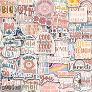 300PCS Motivational Stickers for Vision Board Water Bottles Laptops, Inspirational Quote Waterproof Vinyl for Journals Cups, Affirmation Boho Stickers for Women Holographic