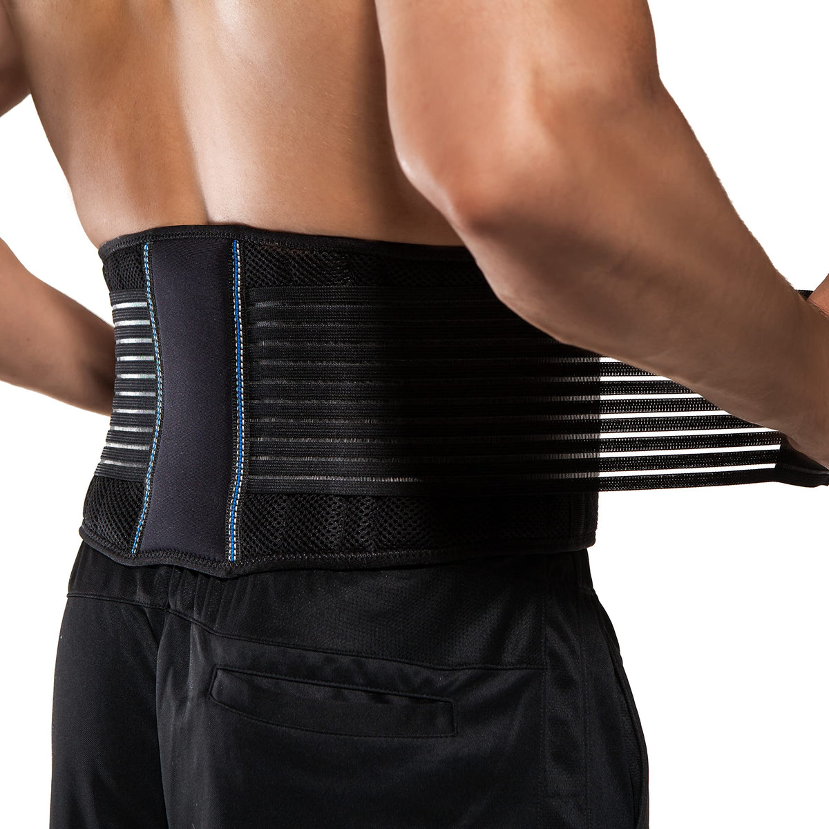 BraceUP Back Brace for Men and Women Lower Back - Breathable Waist Lumbar Support Belt for Sciatica, Herniated Disc, Scoliosis Back Pain Relief, Heavy lifting, with Dual Adjustable Straps (L/XL)