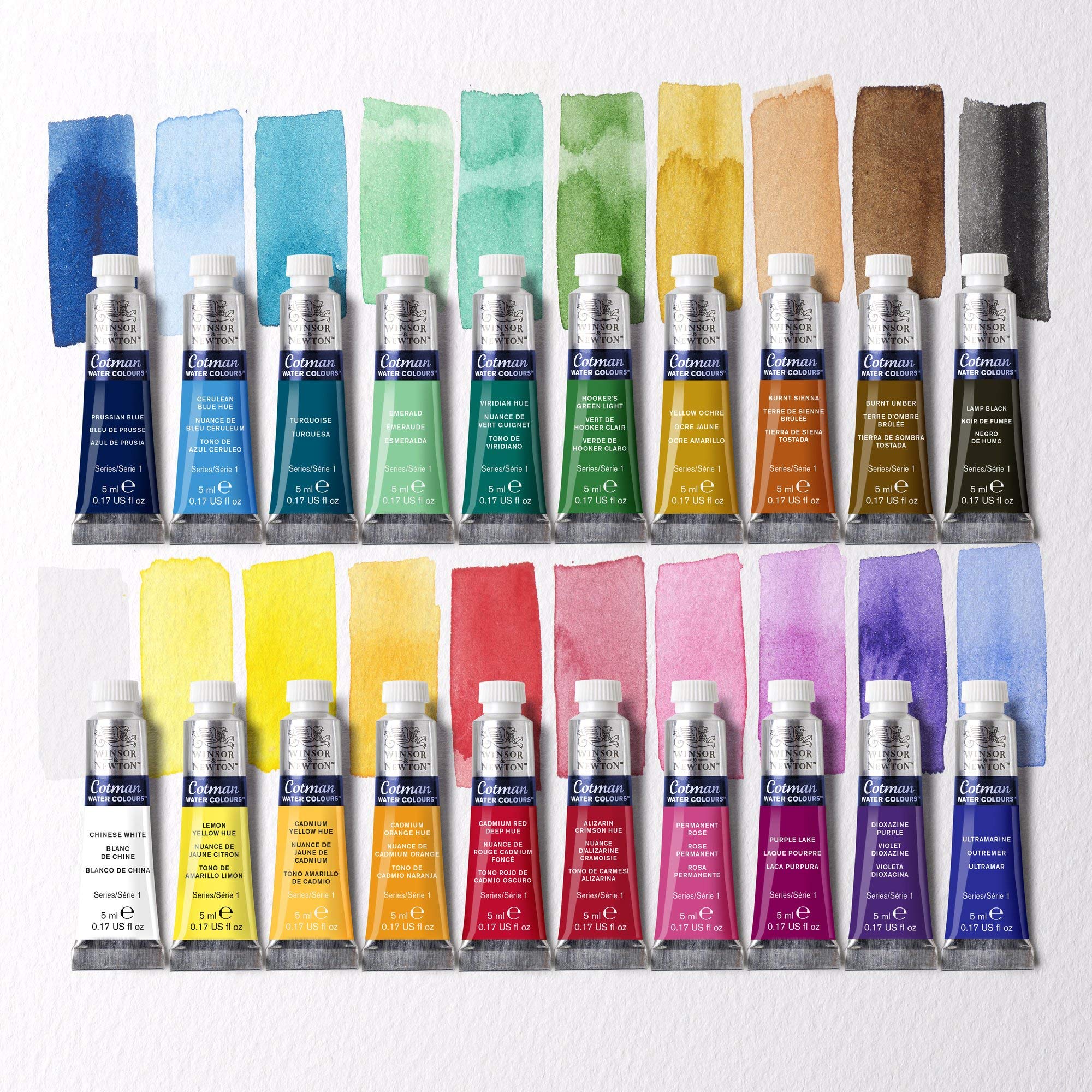 Winsor & Newton Cotman Watercolor Paint Set, Sketchers' Pocket Set, 12 Half Pan w/ Brush