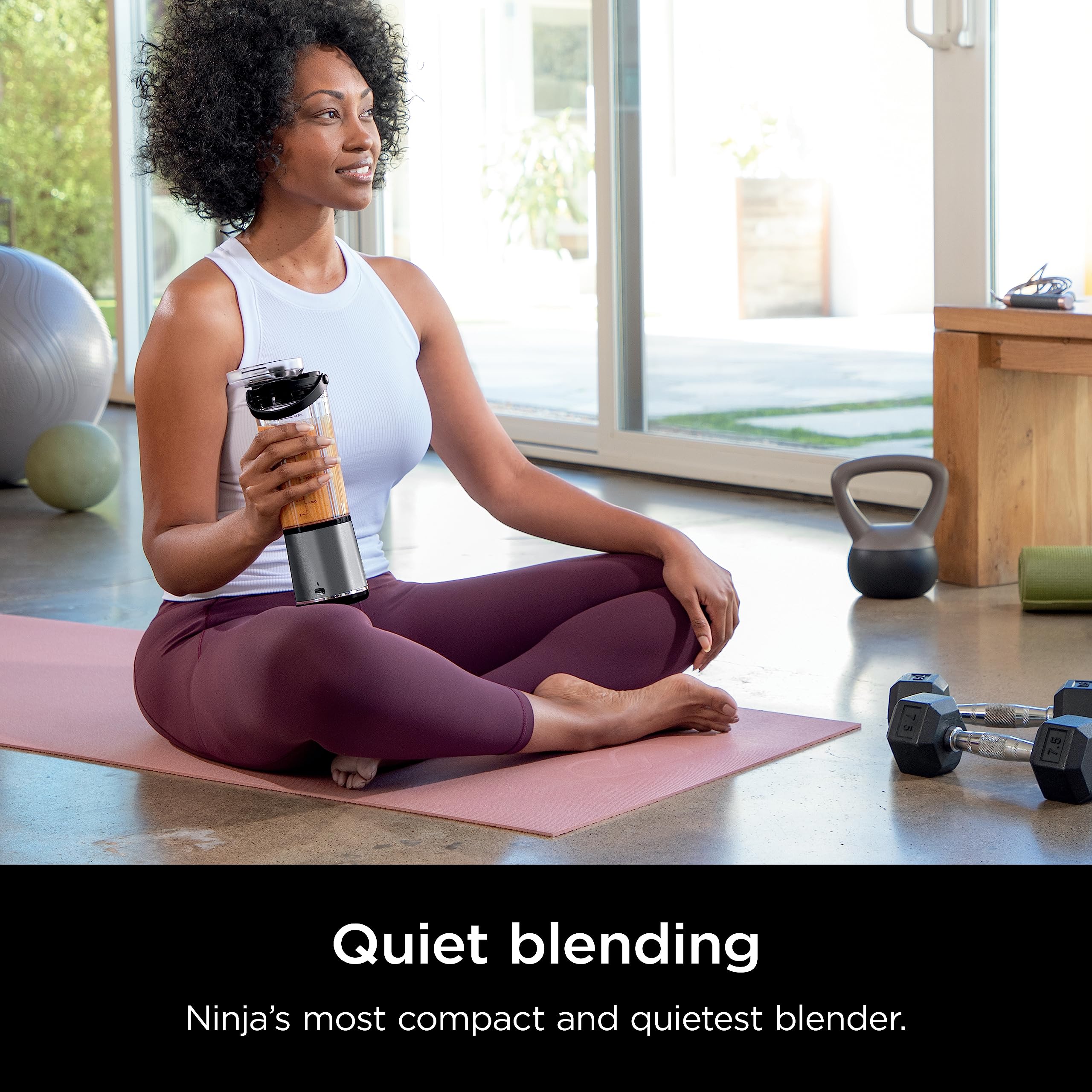 Ninja BC151BK Blast Portable Blender, Cordless, 18oz. Vessel, Personal Blender-for Shakes & Smoothies, BPA Free, Leakproof-Lid & Sip Spout, USB-C Rechargeable, Dishwasher Safe Parts, Black