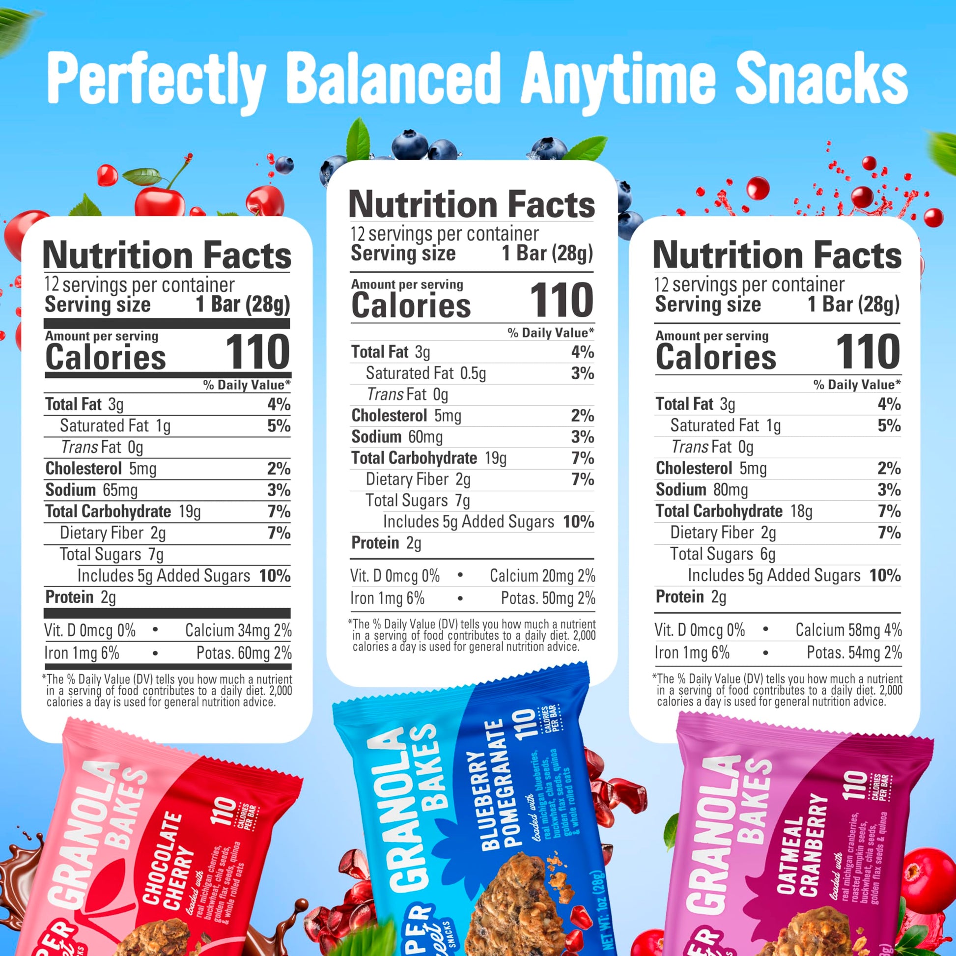Cooper Street Granola Bakes (36 Count) – Soft and Chewy Breakfast Granola Bars Variety Pack – Nut, Dairy & Soy Free – Individually Wrapped Healthy Snacks for Kids, School, Work, Hiking & On-the-Go
