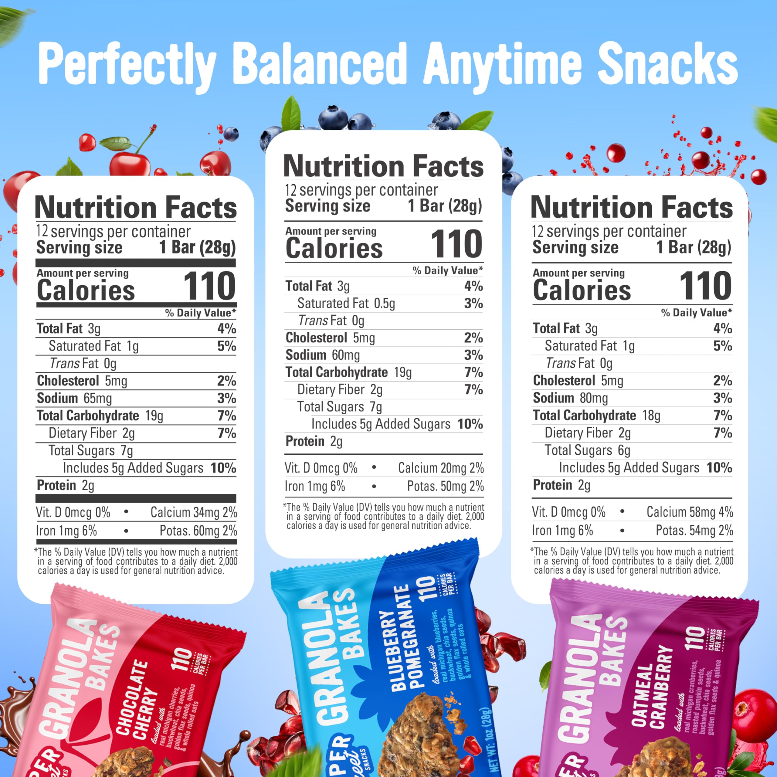 Cooper Street Granola Bakes (36 Count) – Soft and Chewy Breakfast Granola Bars Variety Pack – Nut, Dairy & Soy Free – Individually Wrapped Healthy Snacks for Kids, School, Work, Hiking & On-the-Go