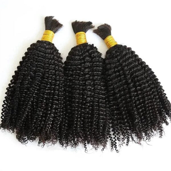 Kindky Curly Natural Black Bulk Hair 100% Unprocessed Human Hair