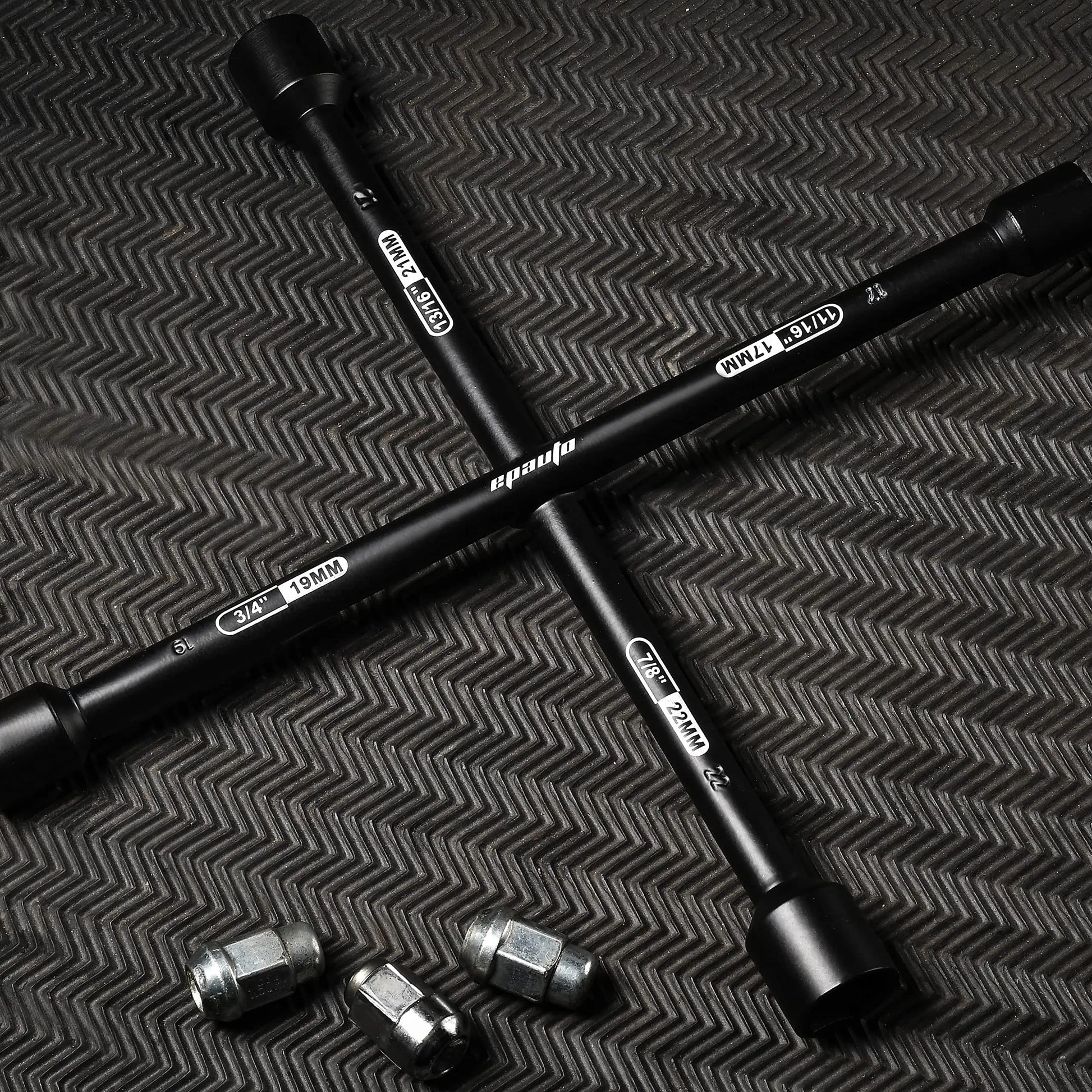 EPAuto 14" Heavy Duty Universal Lug Wrench, 4-Way Cross Wrench, Black