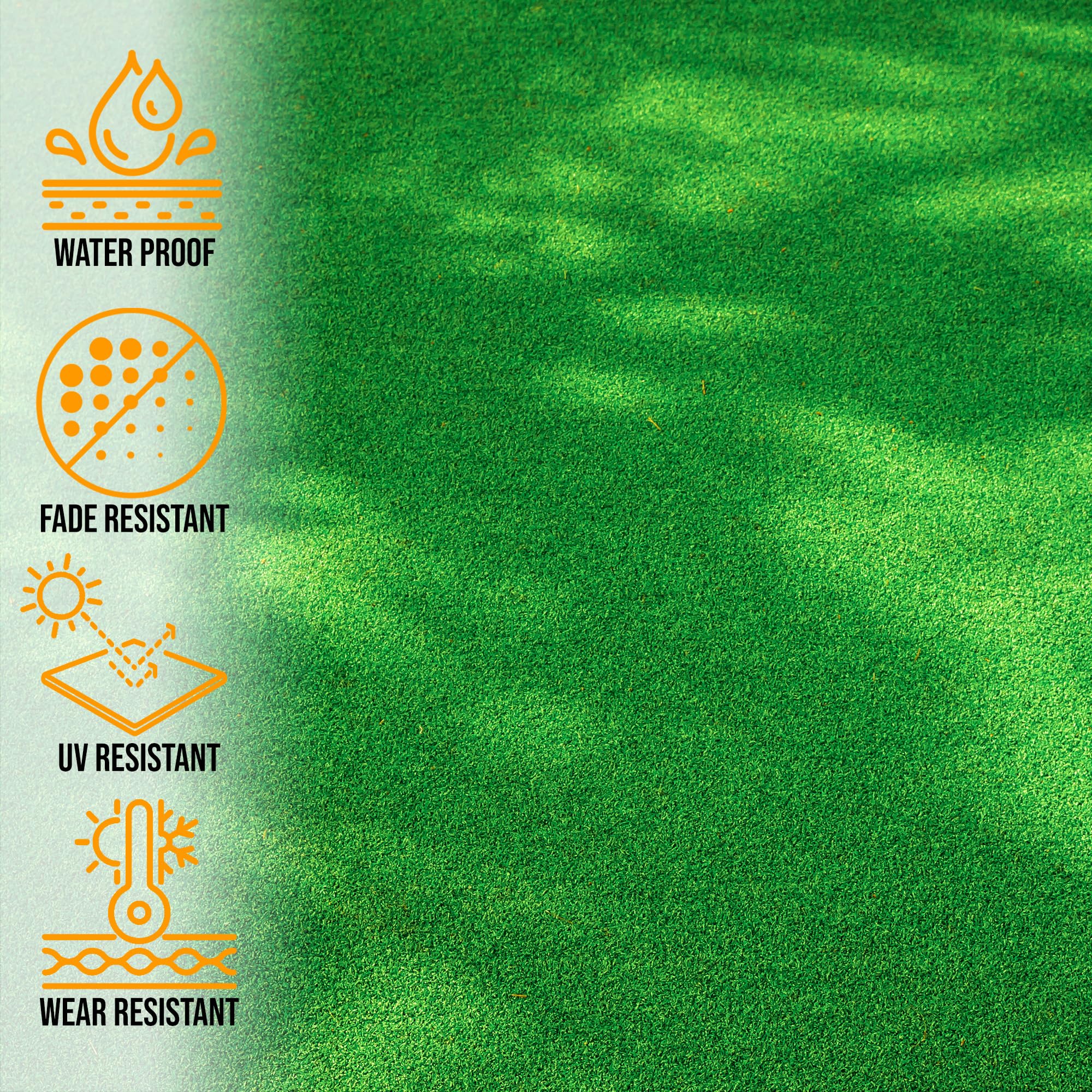 Ottomanson Artificial Grass Outdoor Runner Rug 2'7" x 10' – Waterproof Astro Turf with Drainage Holes – Patio & Lawn Decoration, Easy-Clean Dog Grass Mat