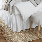 Amazon Basics Lightweight Ruffled Bed Skirt, Classic Style, Soft and Stylish 100% Microfiber with 16" Drop, Machine Washable, Wrinkle Free, Queen, Bright White, Solid