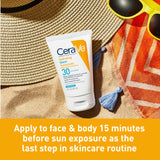 CeraVe Hydrating Sheer Sunscreen SPF 30 for Face and Body | Mineral & Chemical Sunscreen with Zinc Oxide, Hyaluronic Acid, Niacinamides and Ceramides| Paraben Free Fragrance Free | 3 Ounces