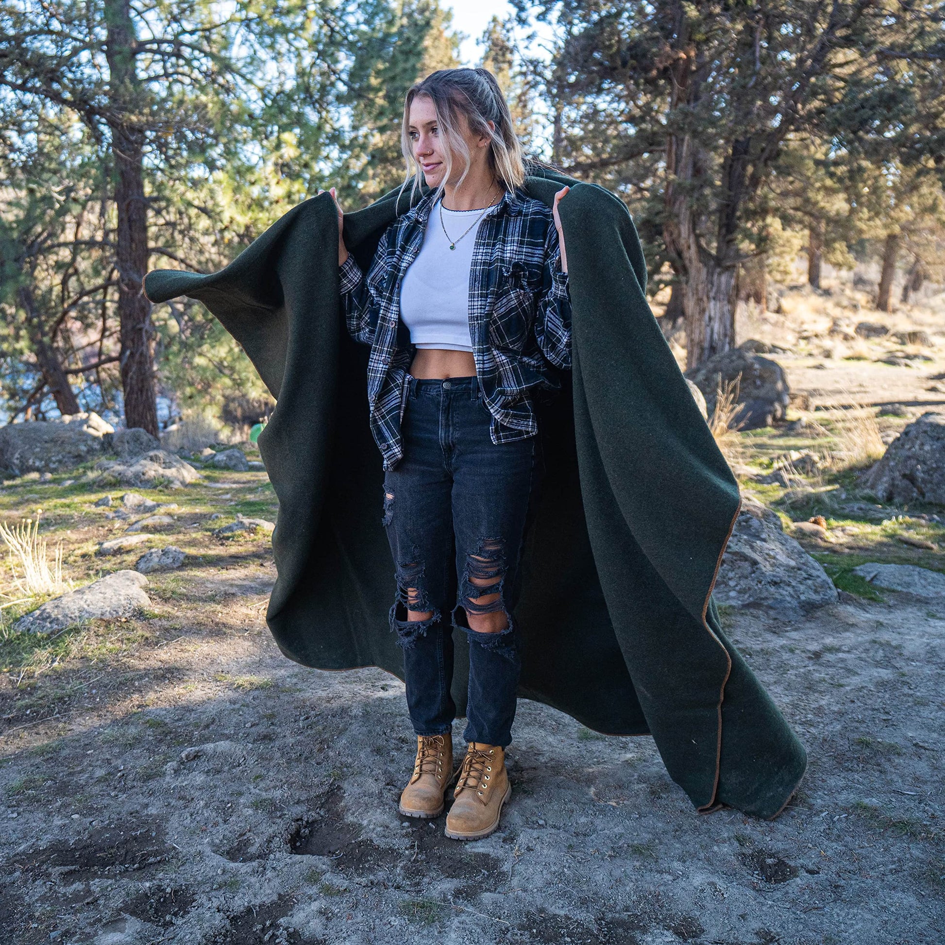 Arcturus Military Wool Blanket - Warm, Thick, Washable - Great for Outdoors, Camping, Stadium Blanket, Picnics, Travel - Car & Bushcraft Survival Kits, Large 64" x 88" 4.5 lb