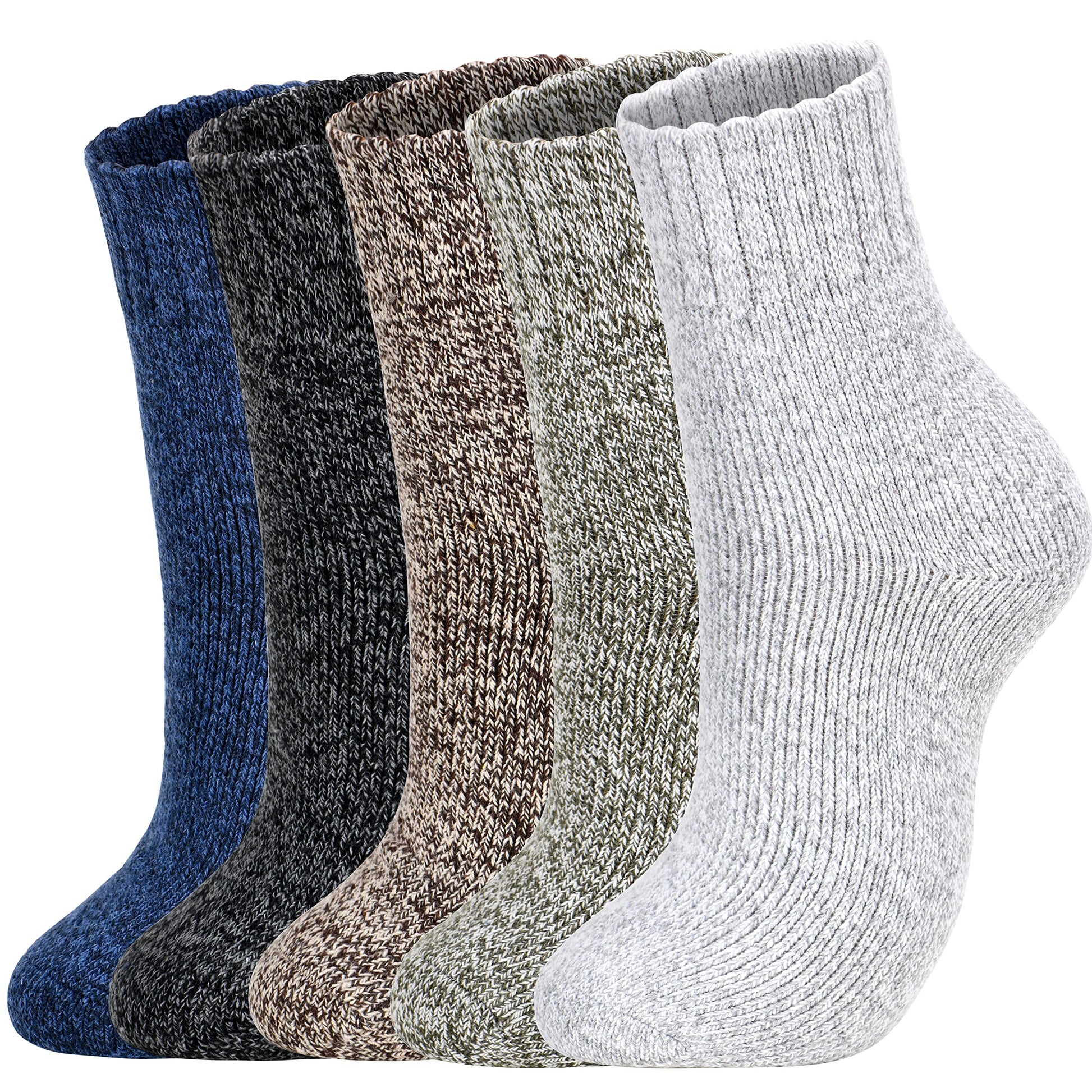 Clothclose 5 Pairs Wool Socks, Winter Wool Socks for Women, Crew Socks Boot Socks for Women