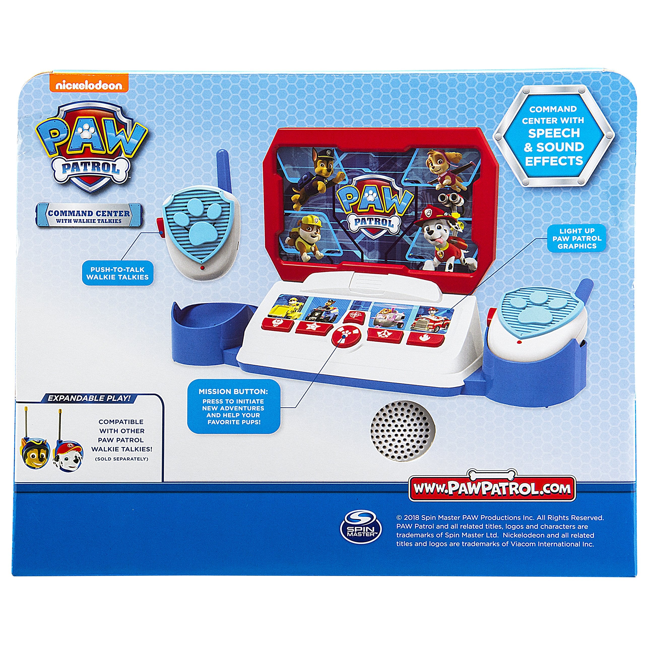 Paw Patrol Toy Walkie Talkie Command Center with Kid Friendly Two Way Radios, Built-in Speech & Sound Effects, Designed for Fans of Paw Patrol Toys for Boys and Girls