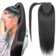 Straight Wrap Around Ponytail with Clip 100% Human Hair