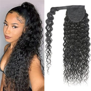 Water Wave Wrap Around Ponytail with Clip 100% Human Hair