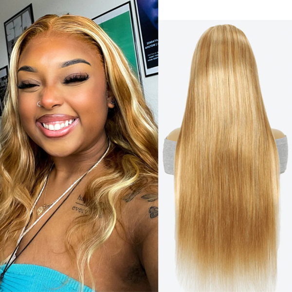 Straight Body Wave P30-613 13Ã4 Transparent Lace Frontal Wig 180% Density