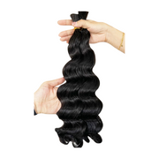 Loose Deep Wave Natural Black Bulk Hair 100% Unprocessed Human Hair